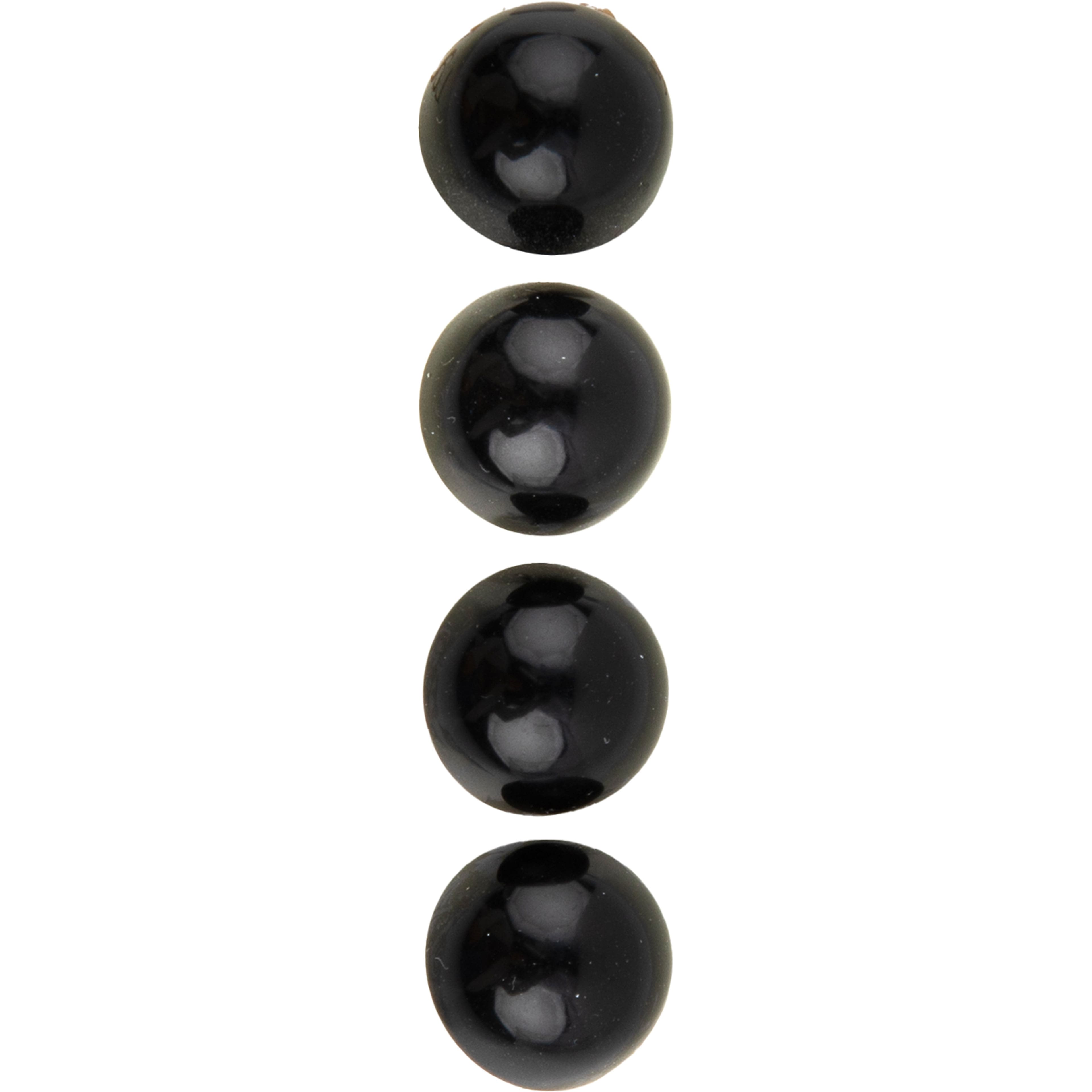 LaMode 9/16" Black Domed Shank Buttons, 4ct.