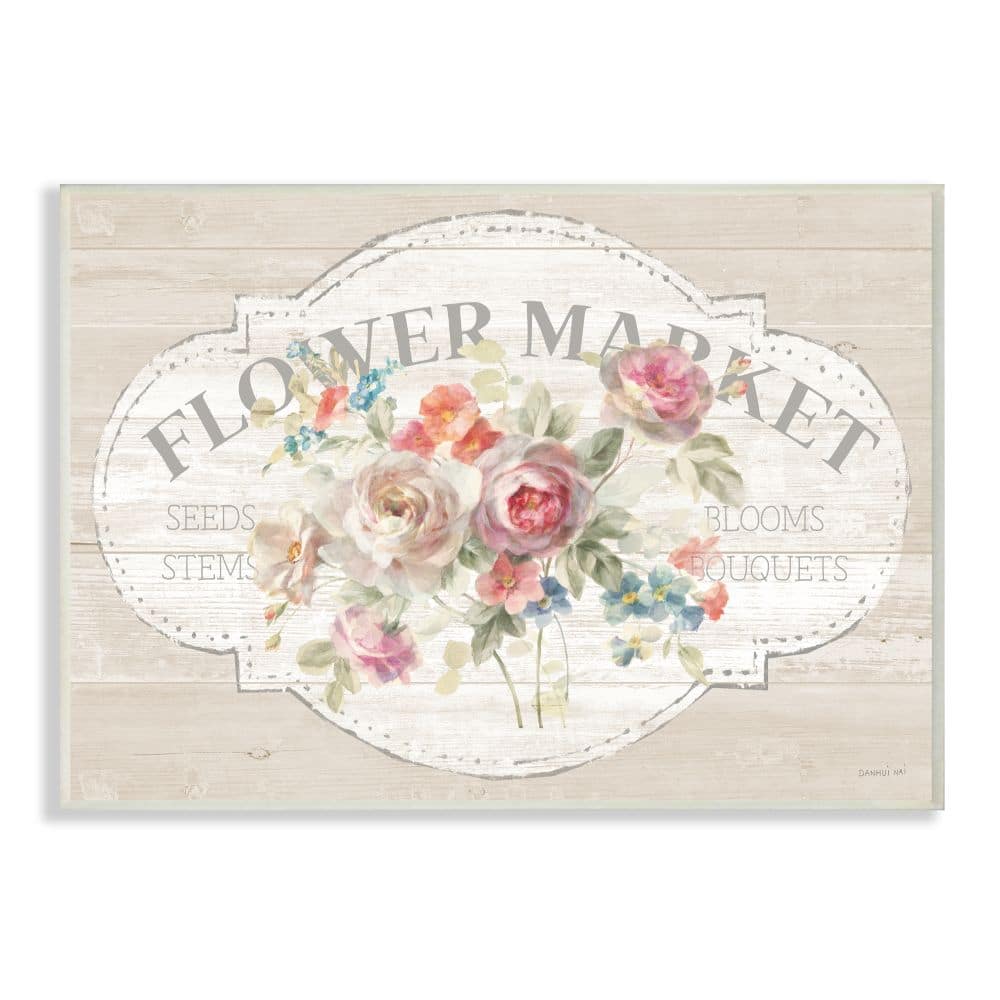 Stupell Industries Vintage Flower Market Wall Plaque