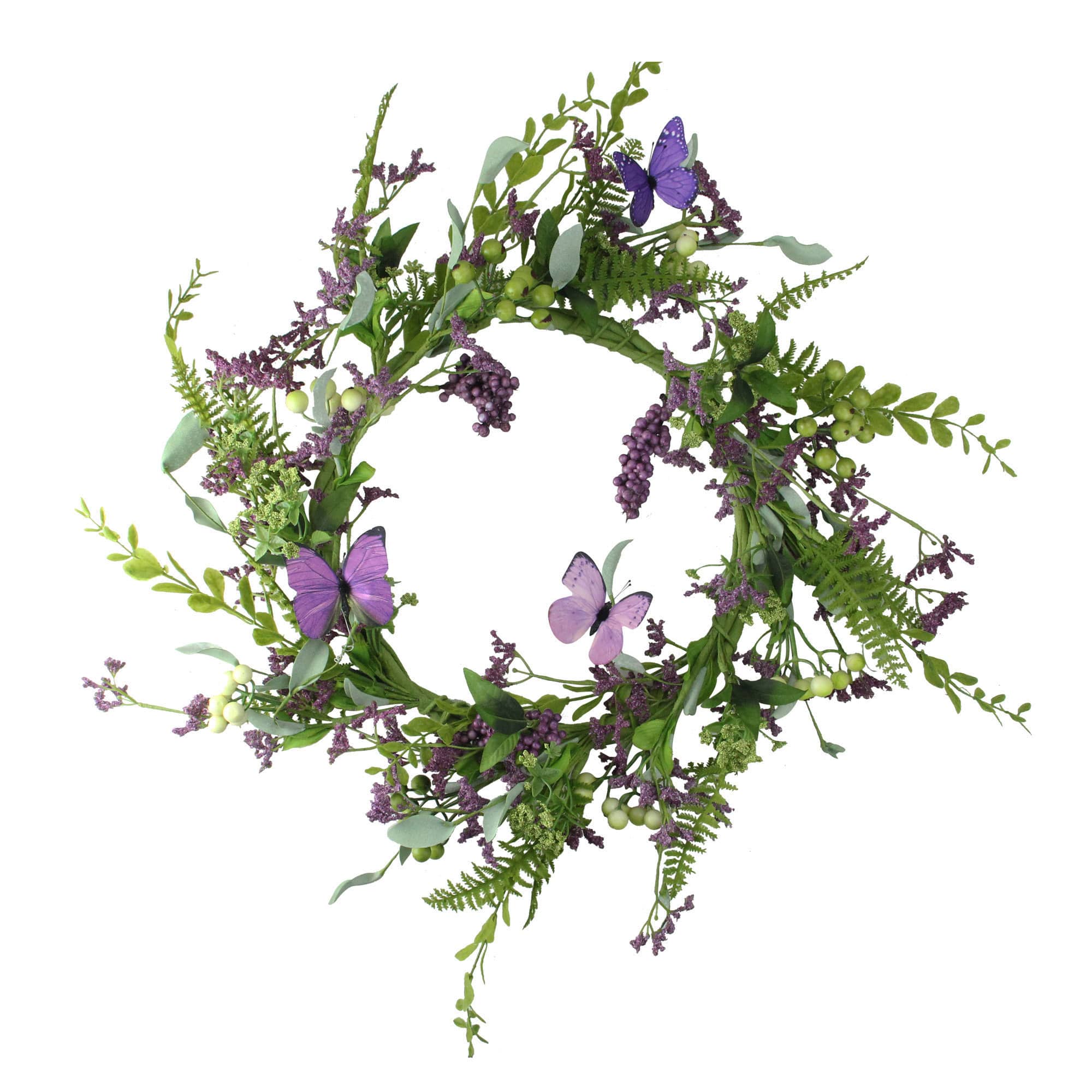 24" Mixed Berry & Butterfly Wreath