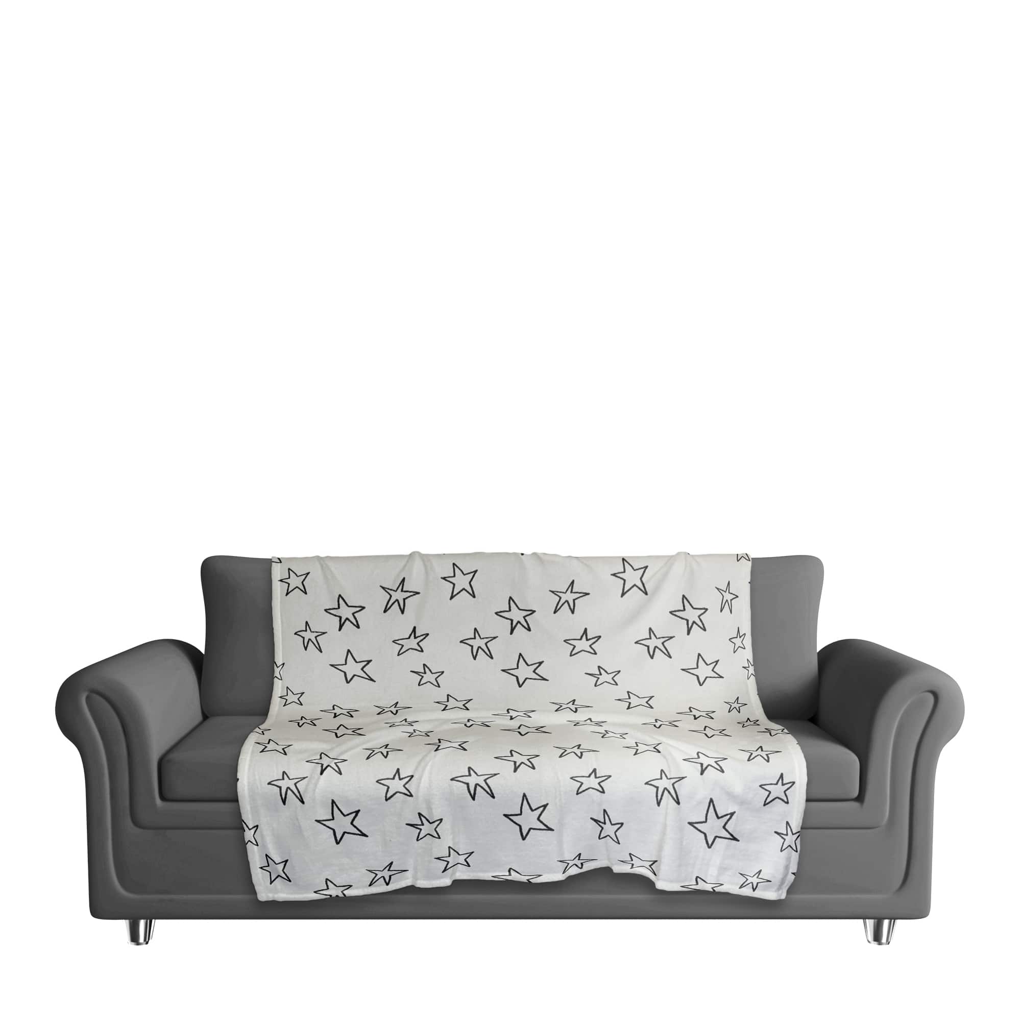 Simple Star Pattern 50" x 60" Coral Fleece Blanket
