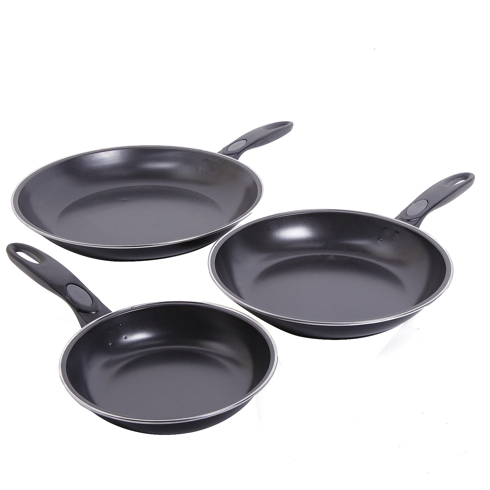 Gibson Home® Aventura 3-Piece Black Frying Pan Set