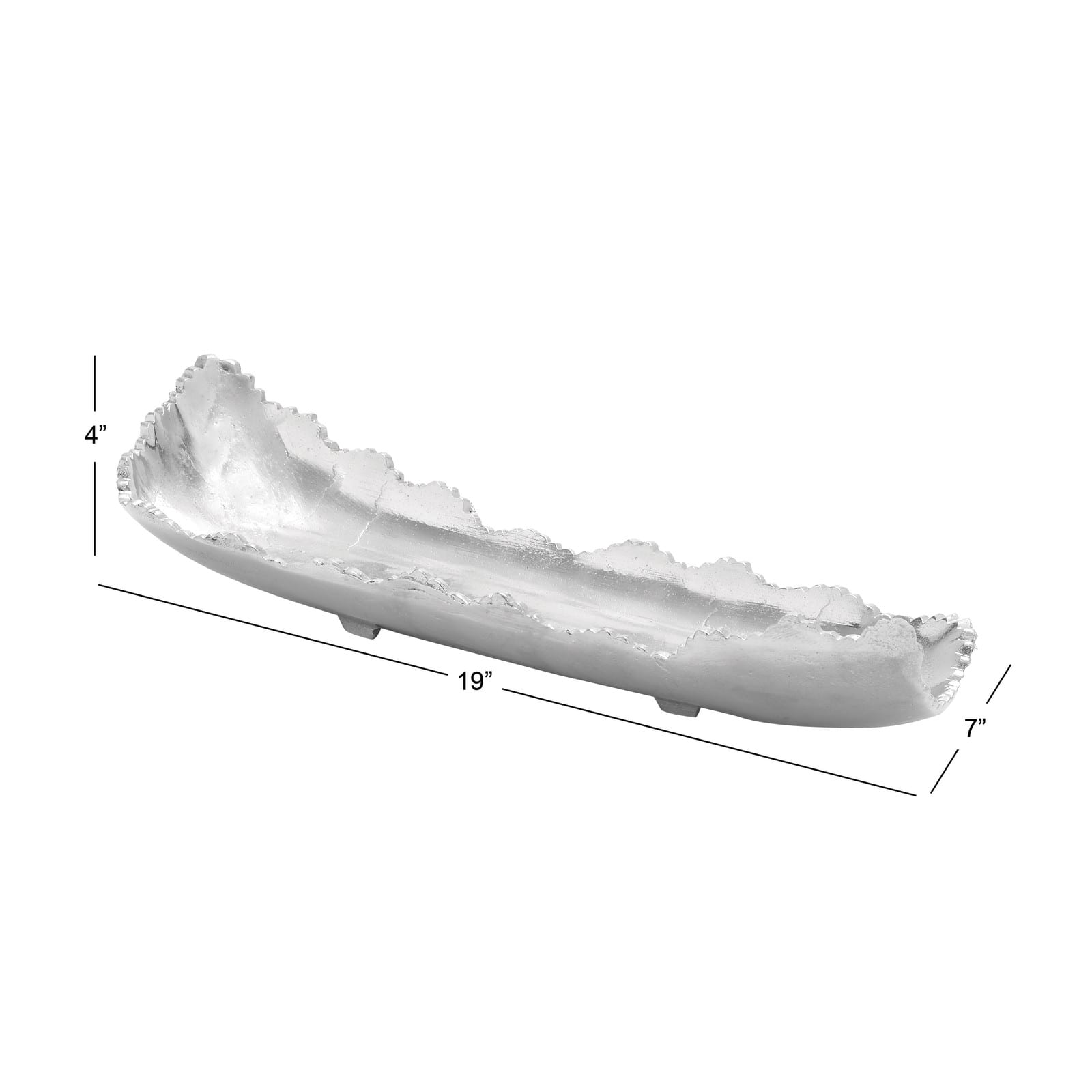 Silver Aluminum Contemporary Tray