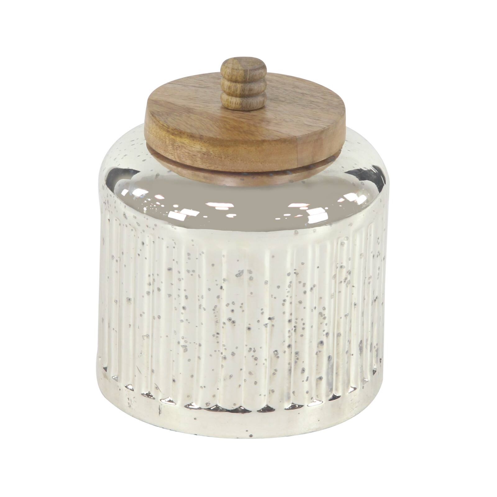 Silver Glass Farmhouse Decorative Jar Set