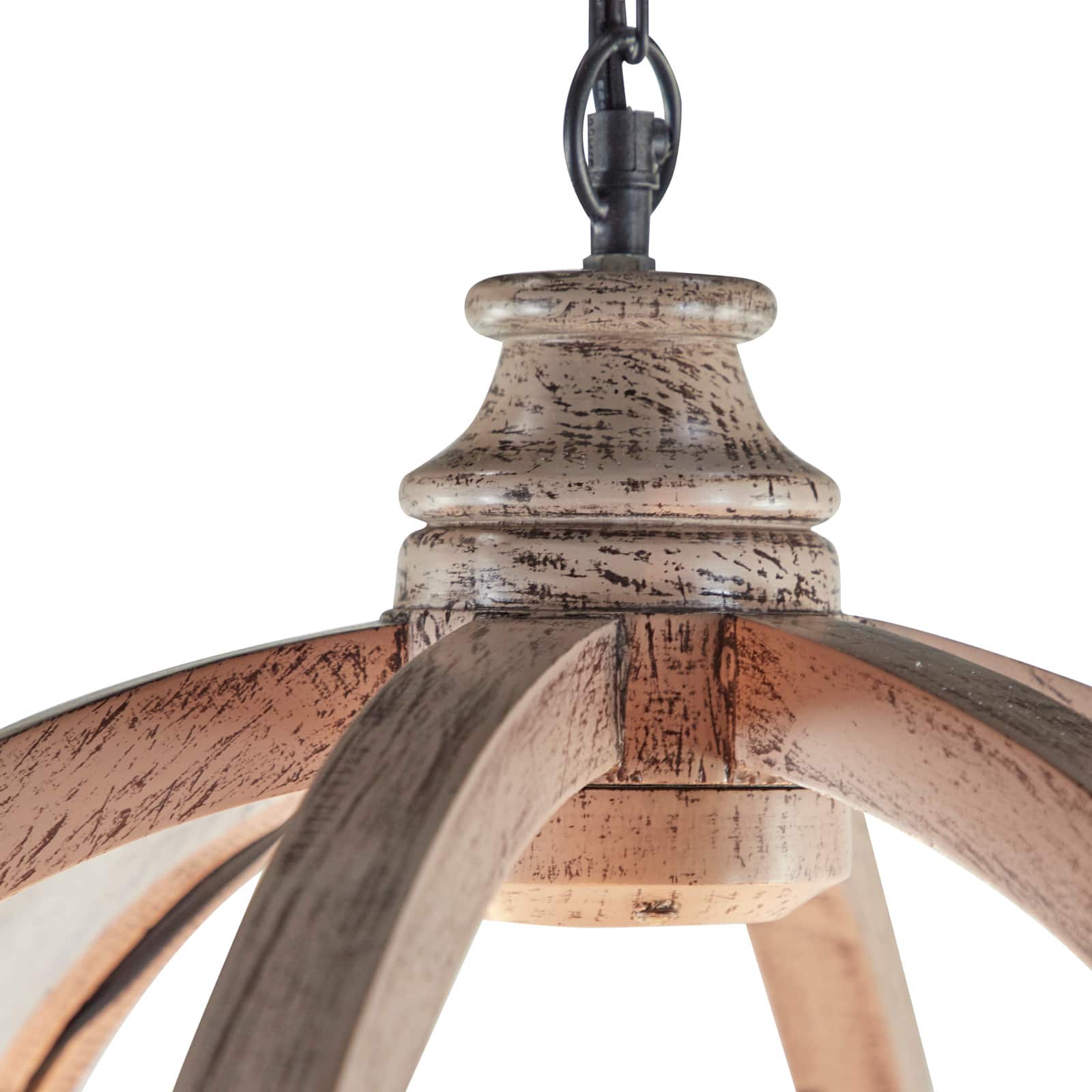 Gold Wood Rustic Caged Chandelier , 28" x 21" x 21"