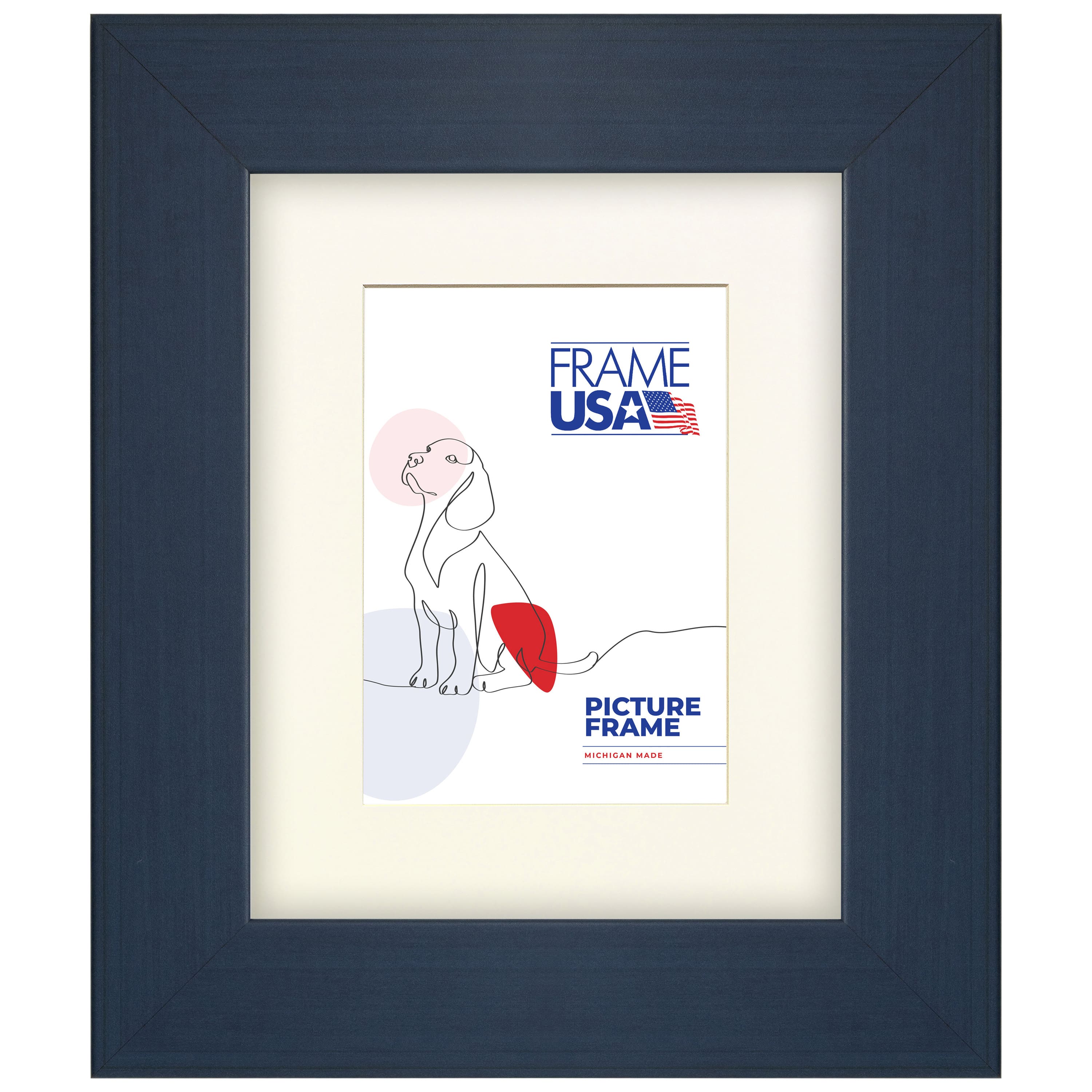 Frame USA Colori Large Blue Single Image Picture Frame with Mat