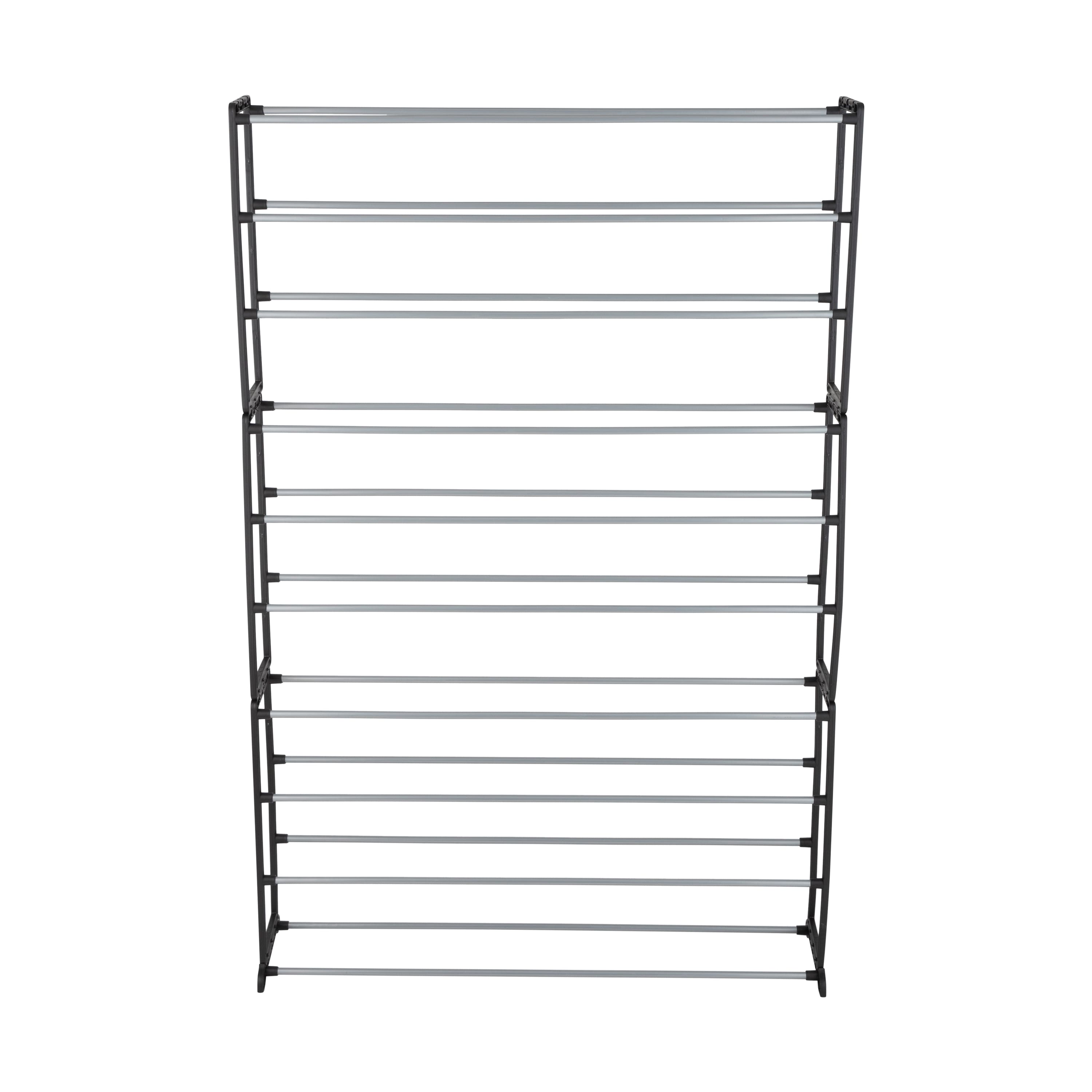 Simplify Black 50 Pair Shoe Organizer Rack