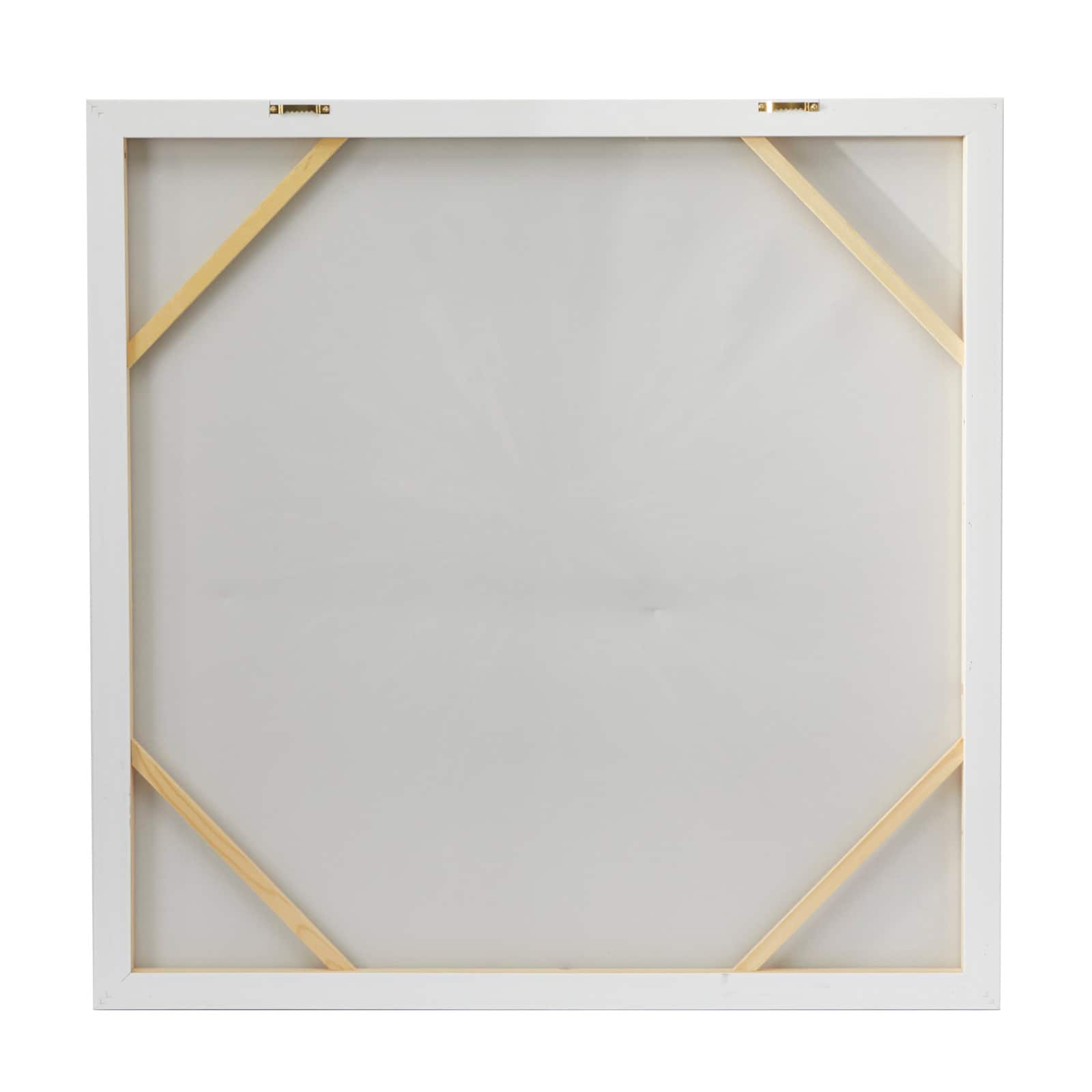 White Wood Glam Framed Abstract Wall Art 39" x 39" x 2"