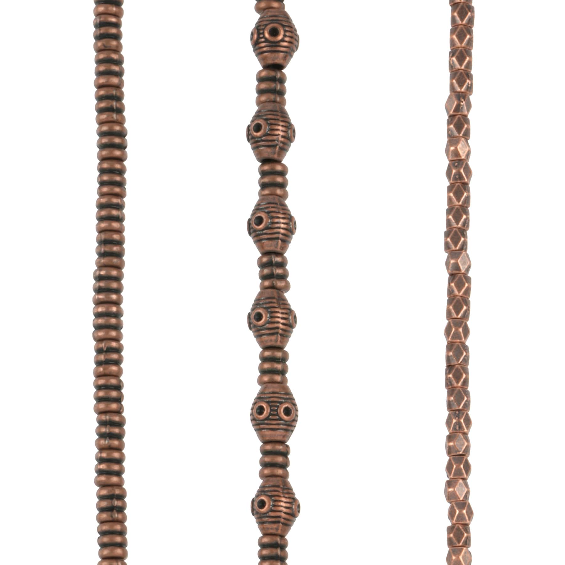 12 Pack: Oxidized Copper Metal Mixed Beads by Bead Landing™