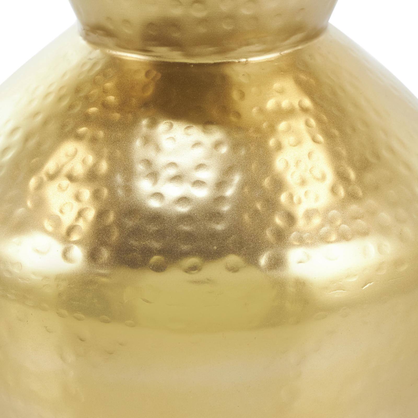 13" Gold Hammered Texture Metal Vase