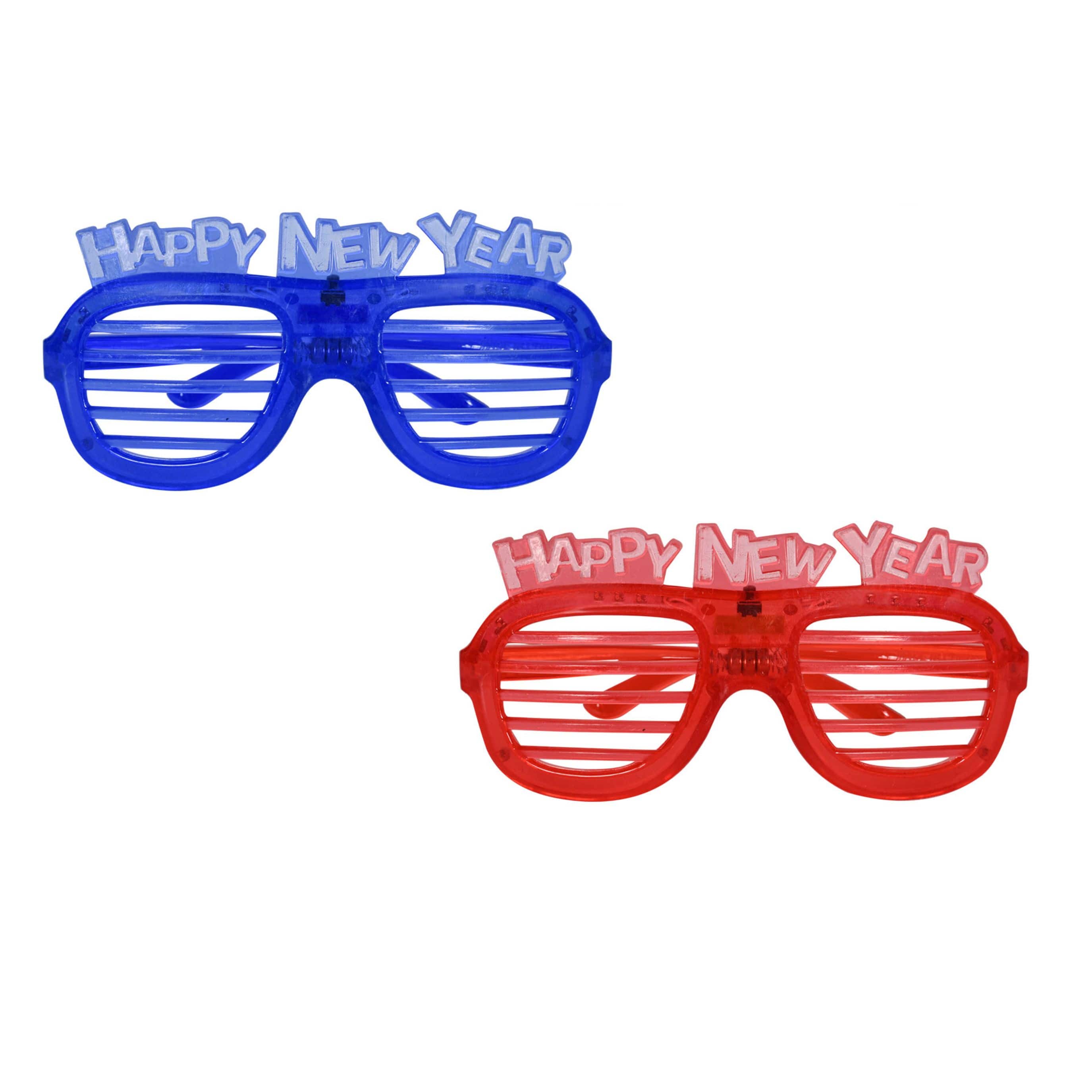 Beistle 88361-ASST Happy Year LED Shutter Glasses, Assorted Color - Pack of 12