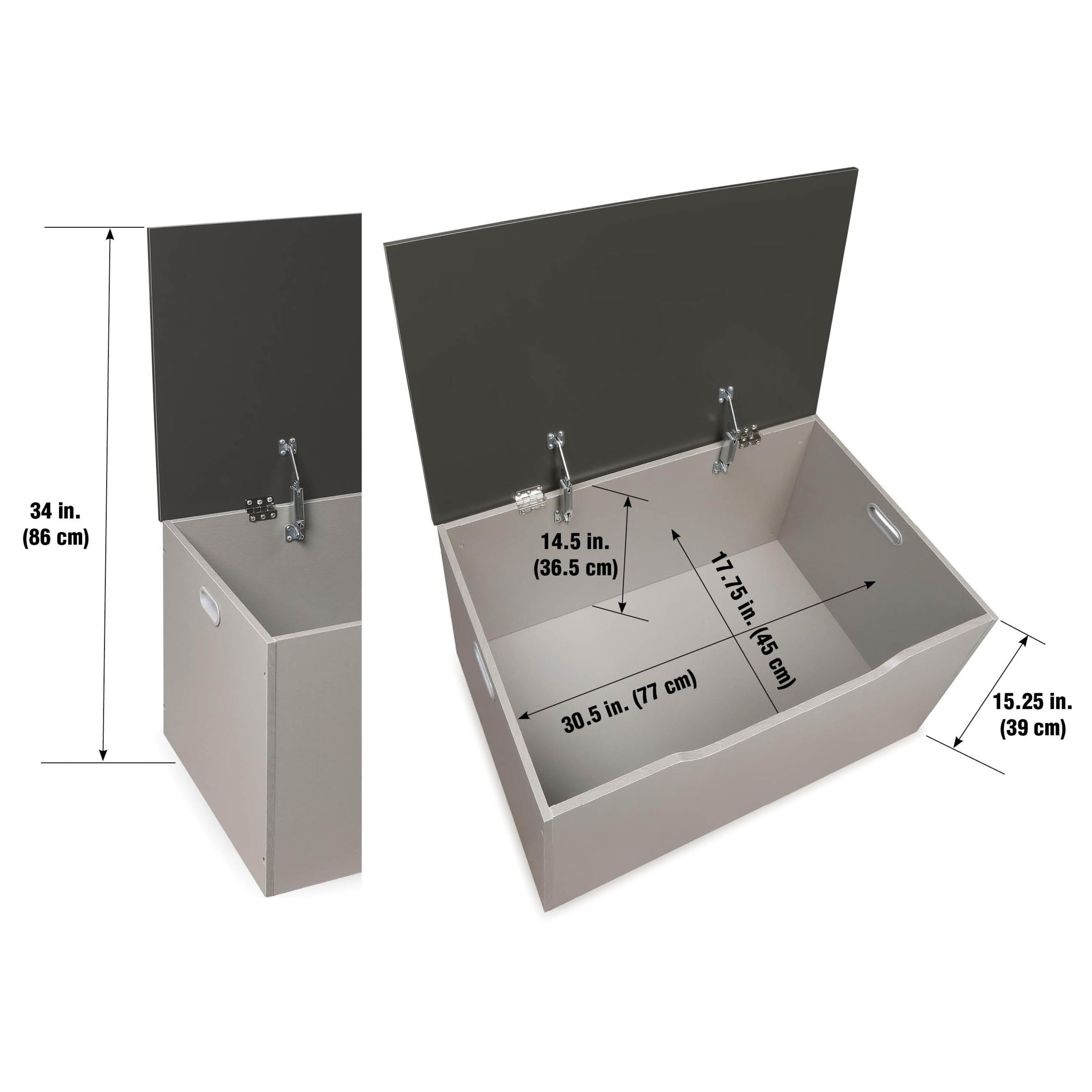 Badger Basket Woodgrain Gray Flat Bench Top Toy & Storage Box