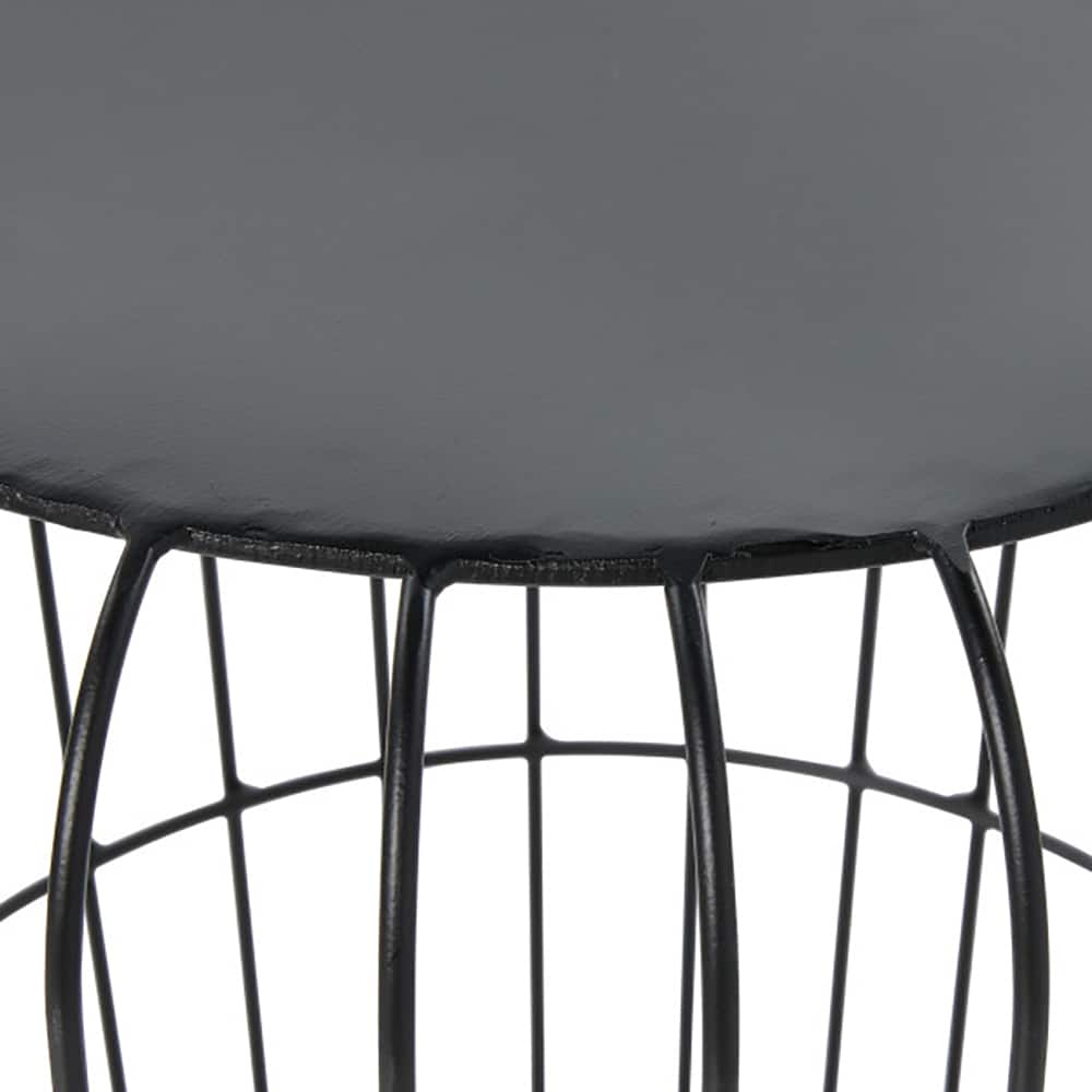 Gray Tin Industrial Outdoor Accent Table