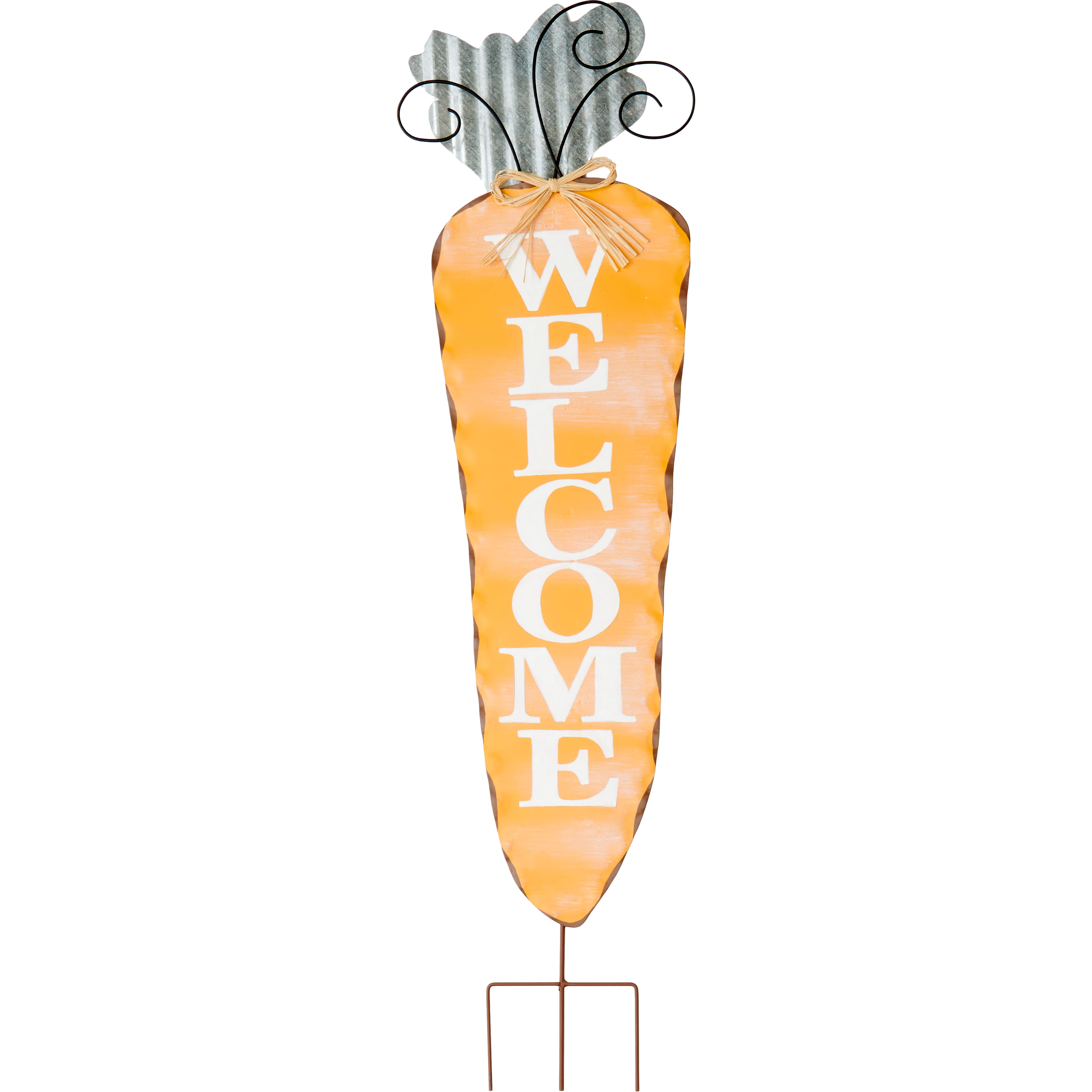 40" Metal Easter Carrot Welcome Yard Stake Sign 