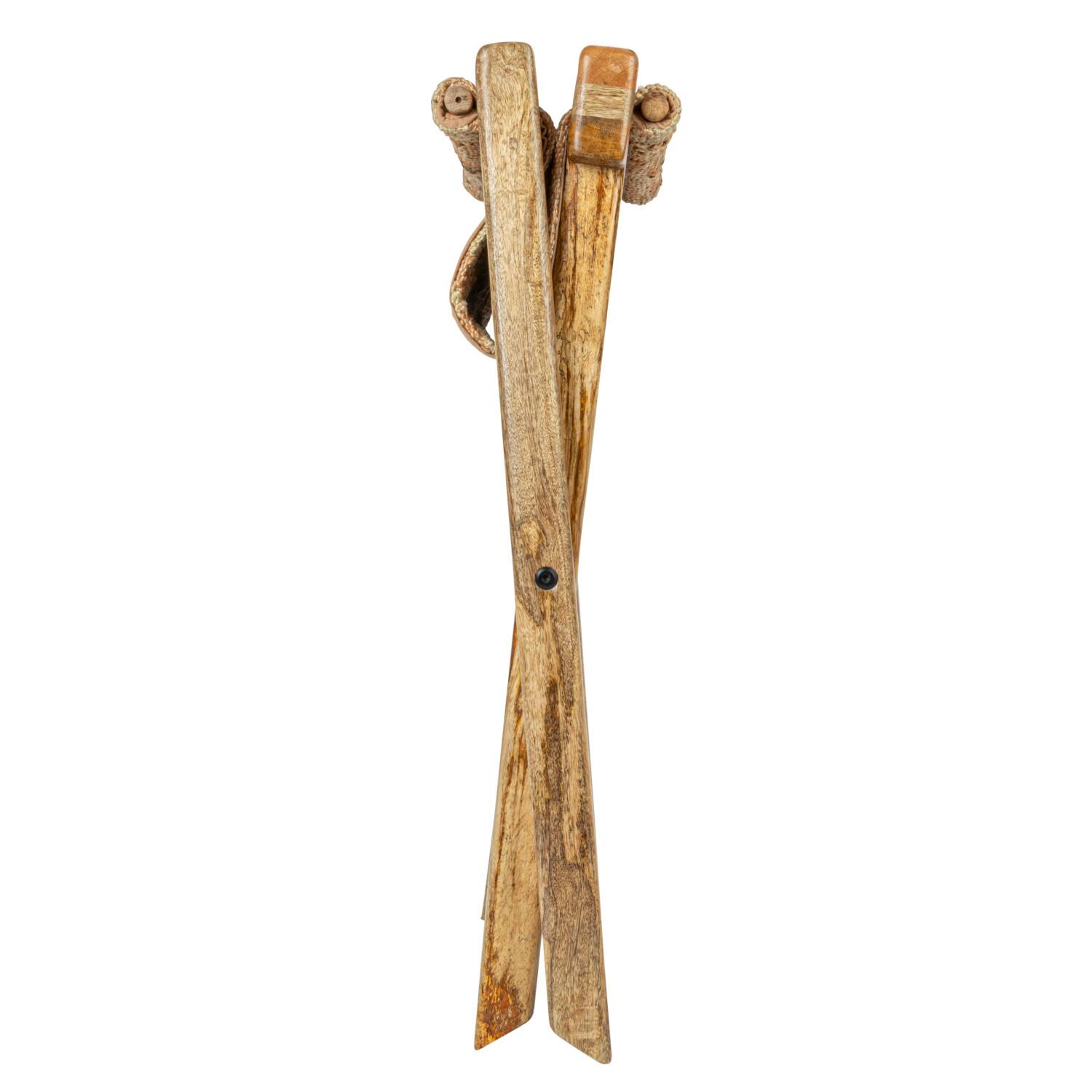 Hello Honey® 20" Natural Brown Modern Collapsible Wood Folding Stool