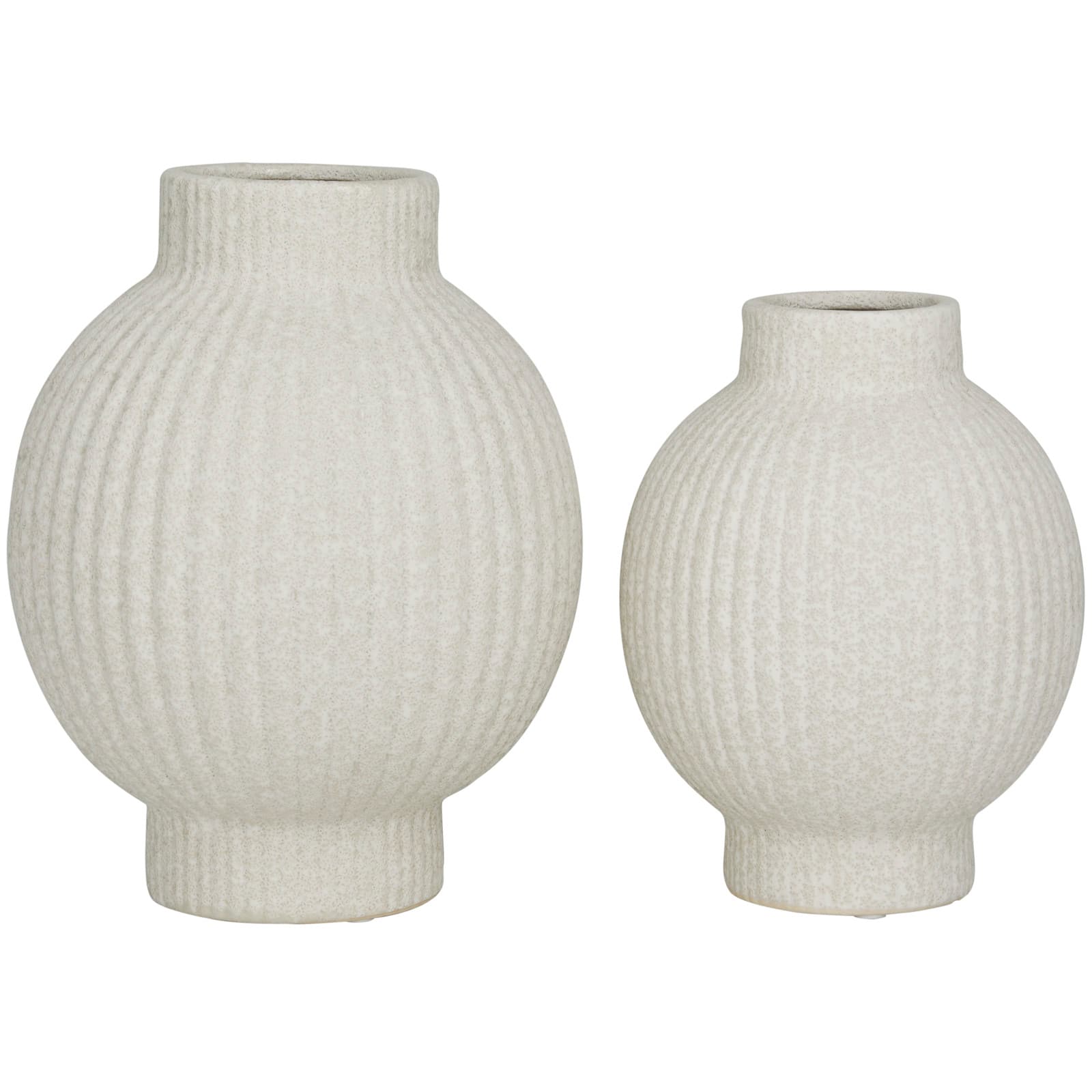 CosmoLiving by Cosmopolitan Ceramic Ribbed Vase Set of 2 11