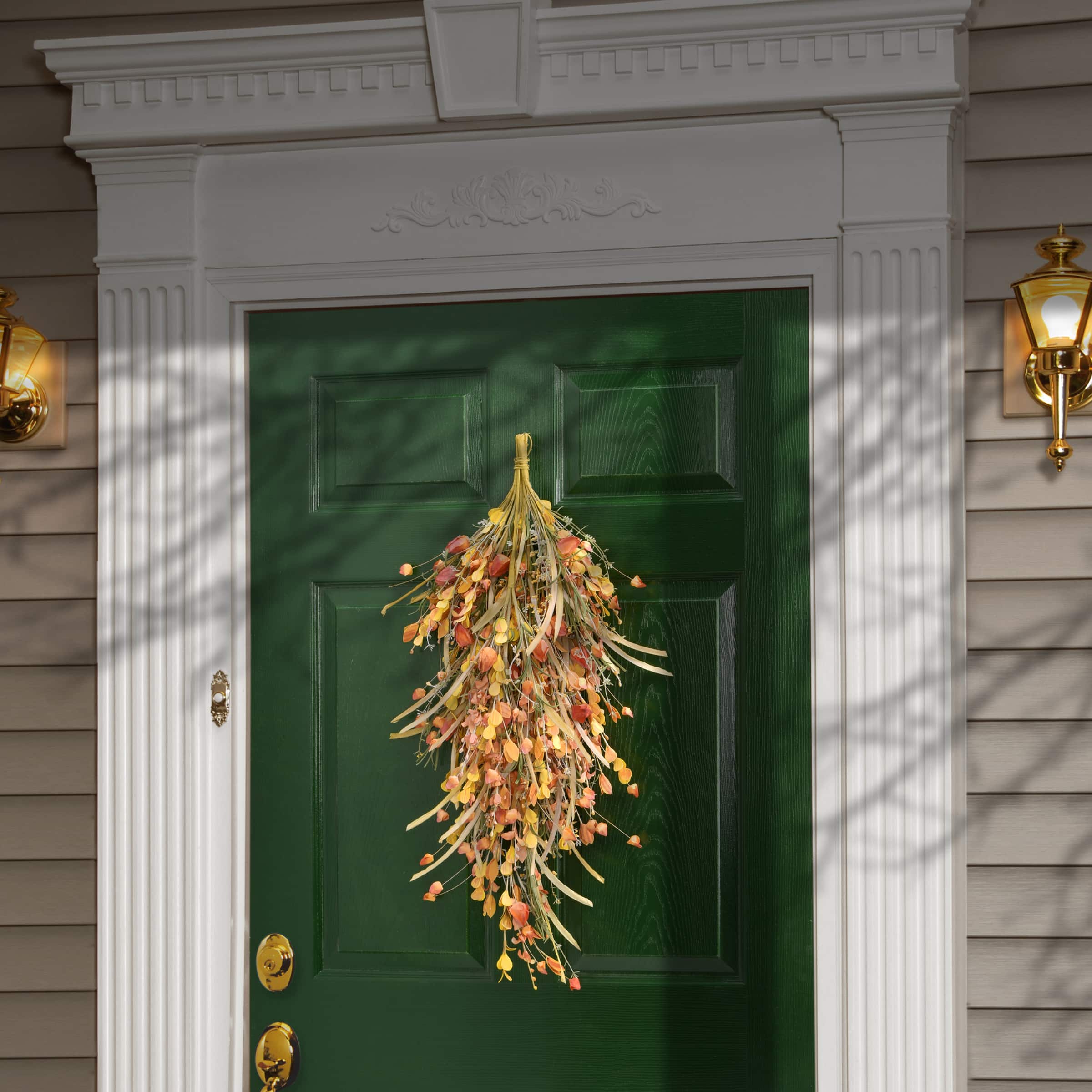 30" Autumn Wildflowers Teardrop Swag