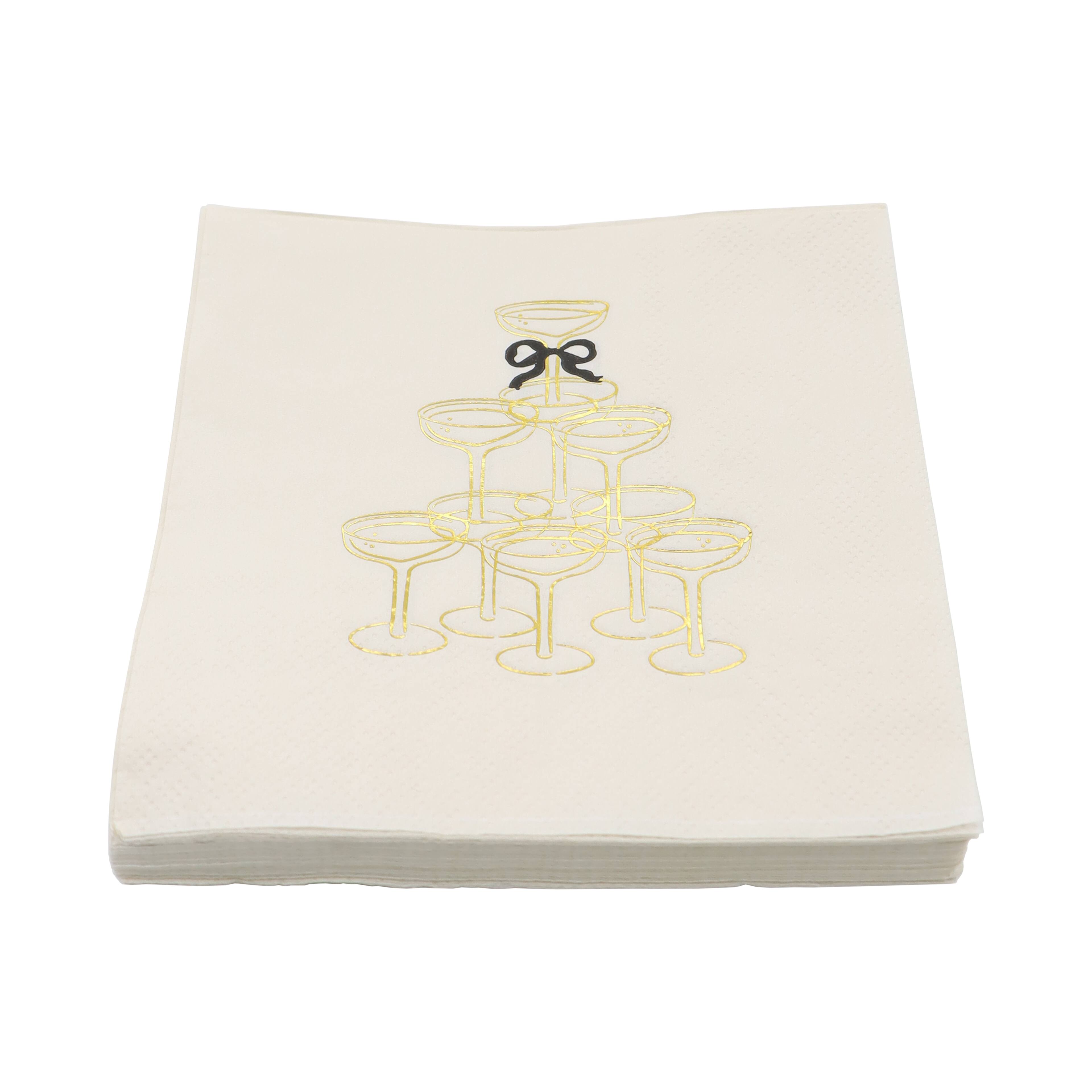 24 Packs: 20 ct. (480 total) Champagne Tower Beverage Napkins by Celebrate It™