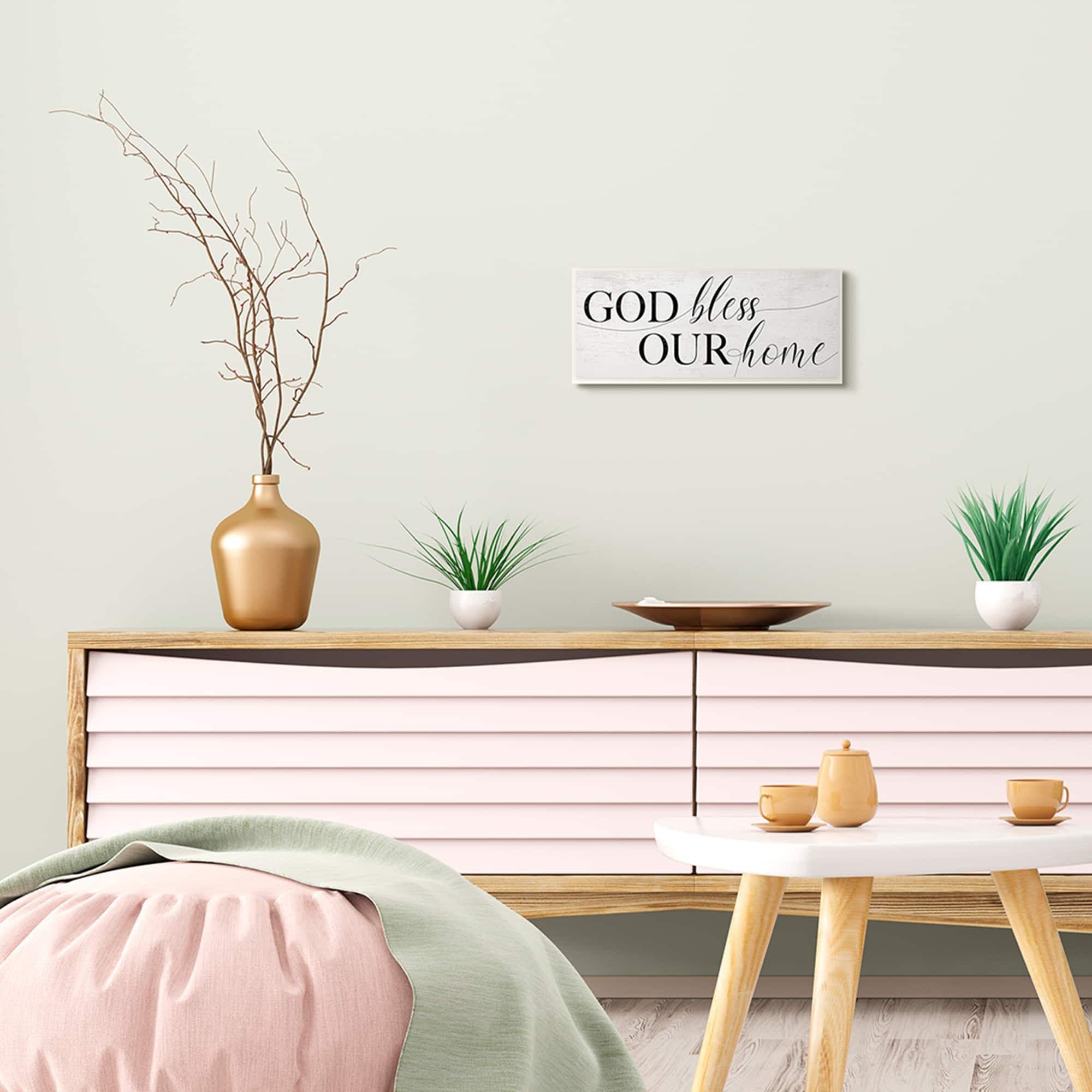 Stupell Industries God Bless Our Home Wooden Wall Plaque