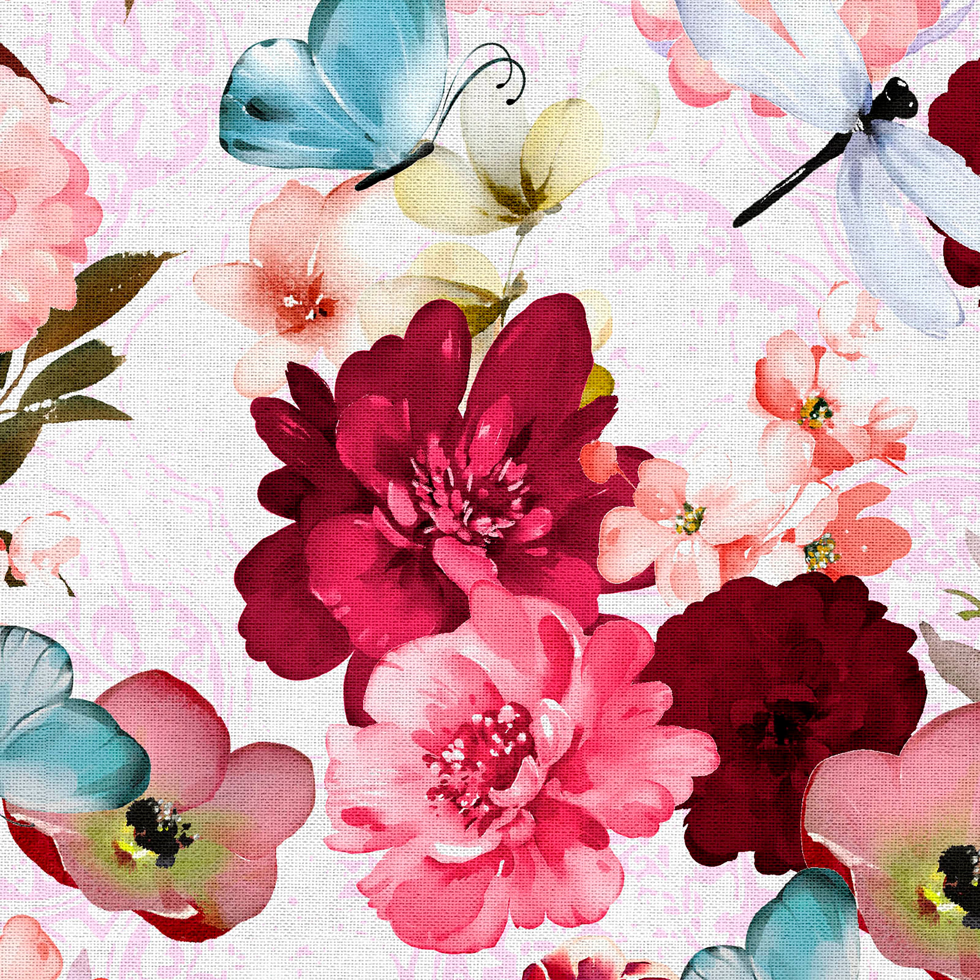 10 yd. Full Bolt: Fabric Editions Multicolor Watercolor Blossom Cotton Fabric