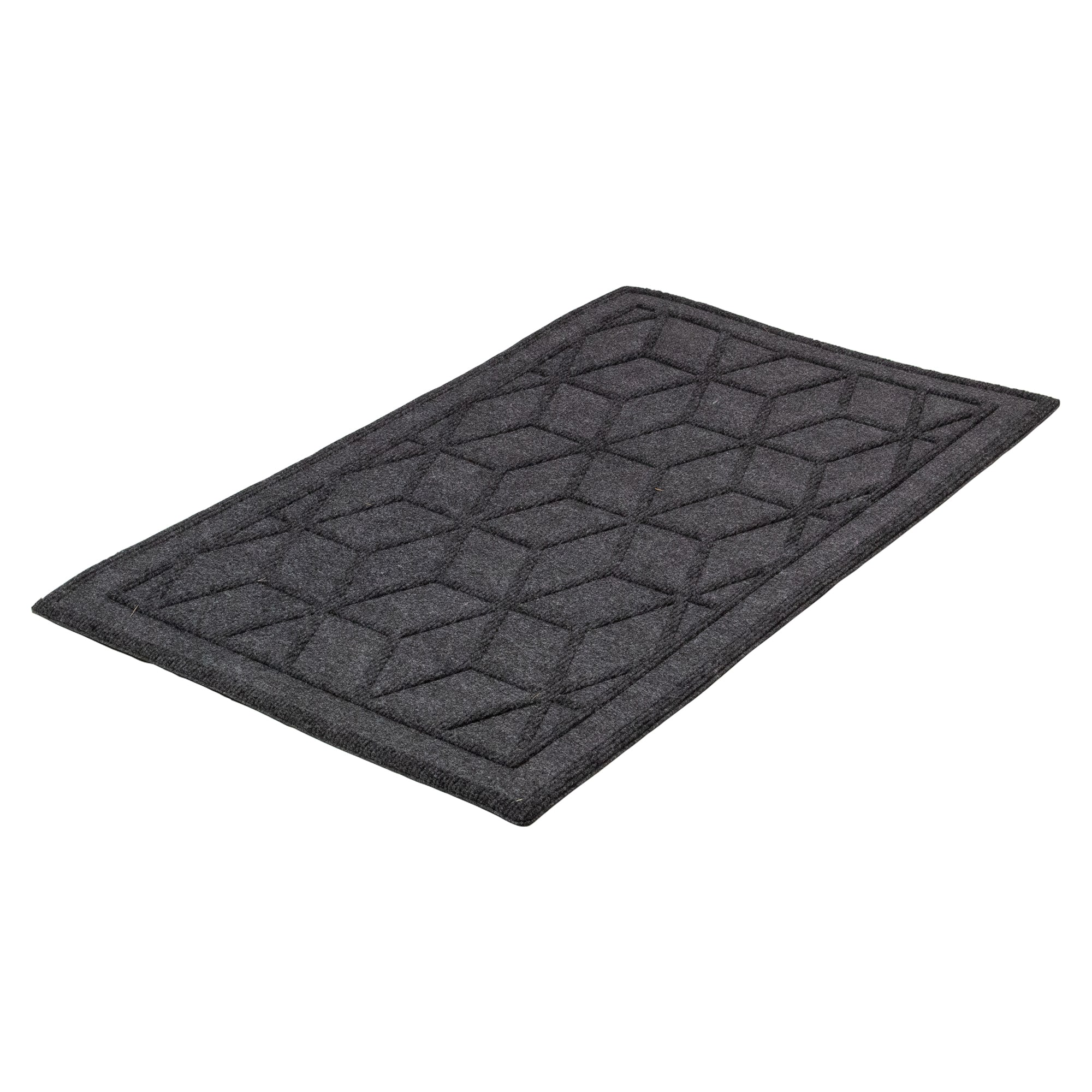 18" x 30" Gray Diamond Pattern Rectangular Coir Doormat