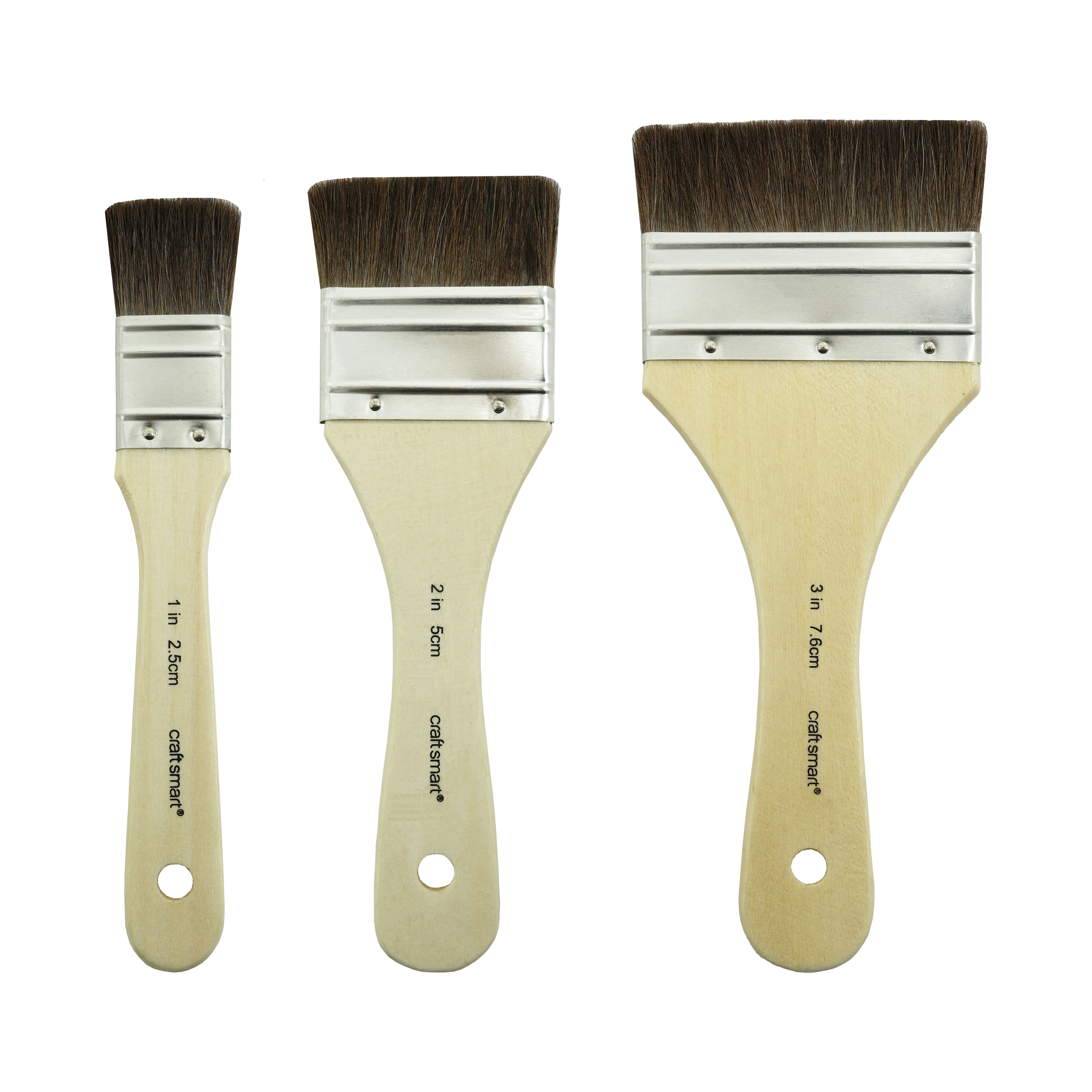12 Packs: 3 ct. (36 total) All Purpose Natural Bristle Brush Set by Craft Smart™