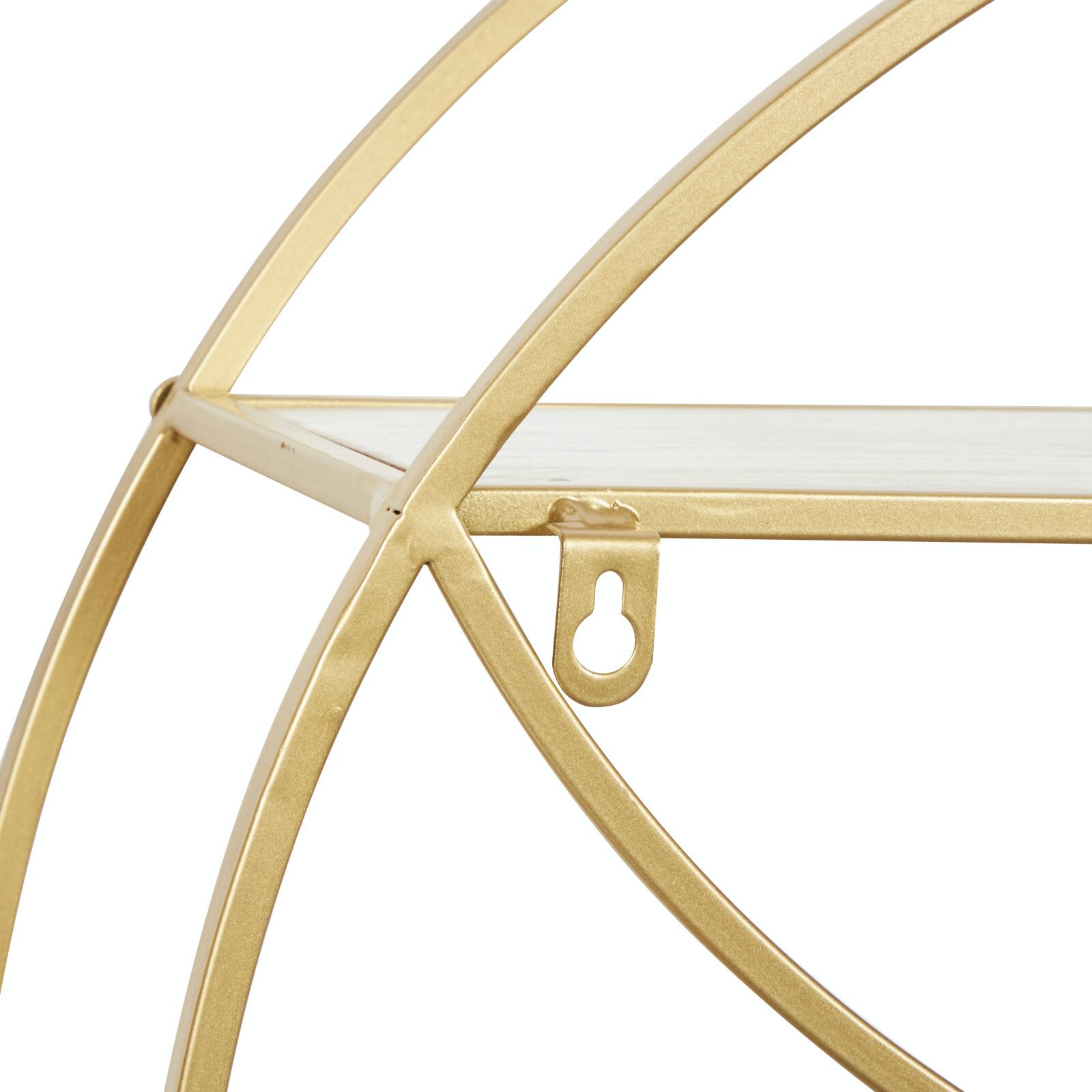 CosmoLiving by Cosmopolitan Gold Metal Contemporary Wall Shelf, 22" x 22" x 7"