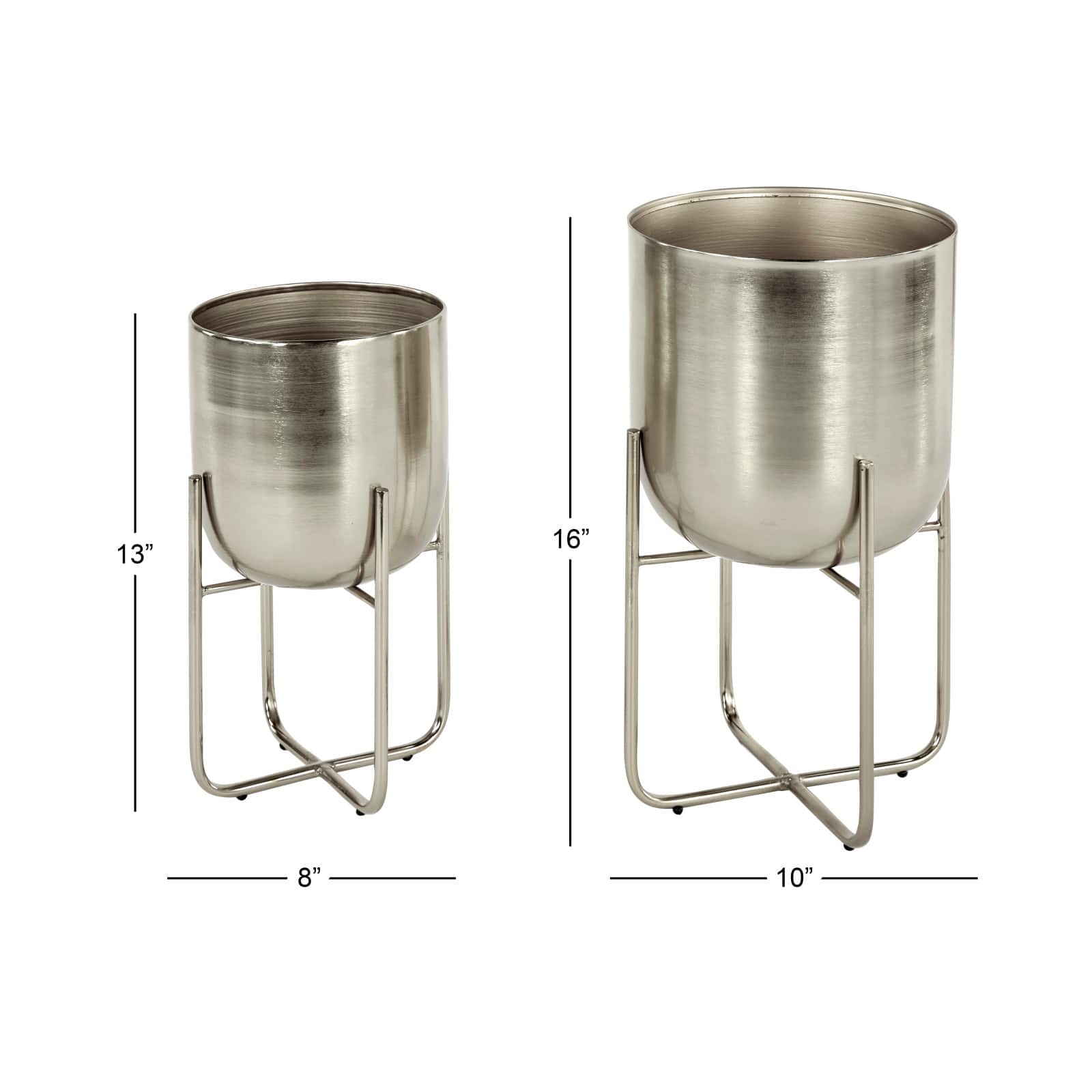 Metal Contemporary Stand Planter Set