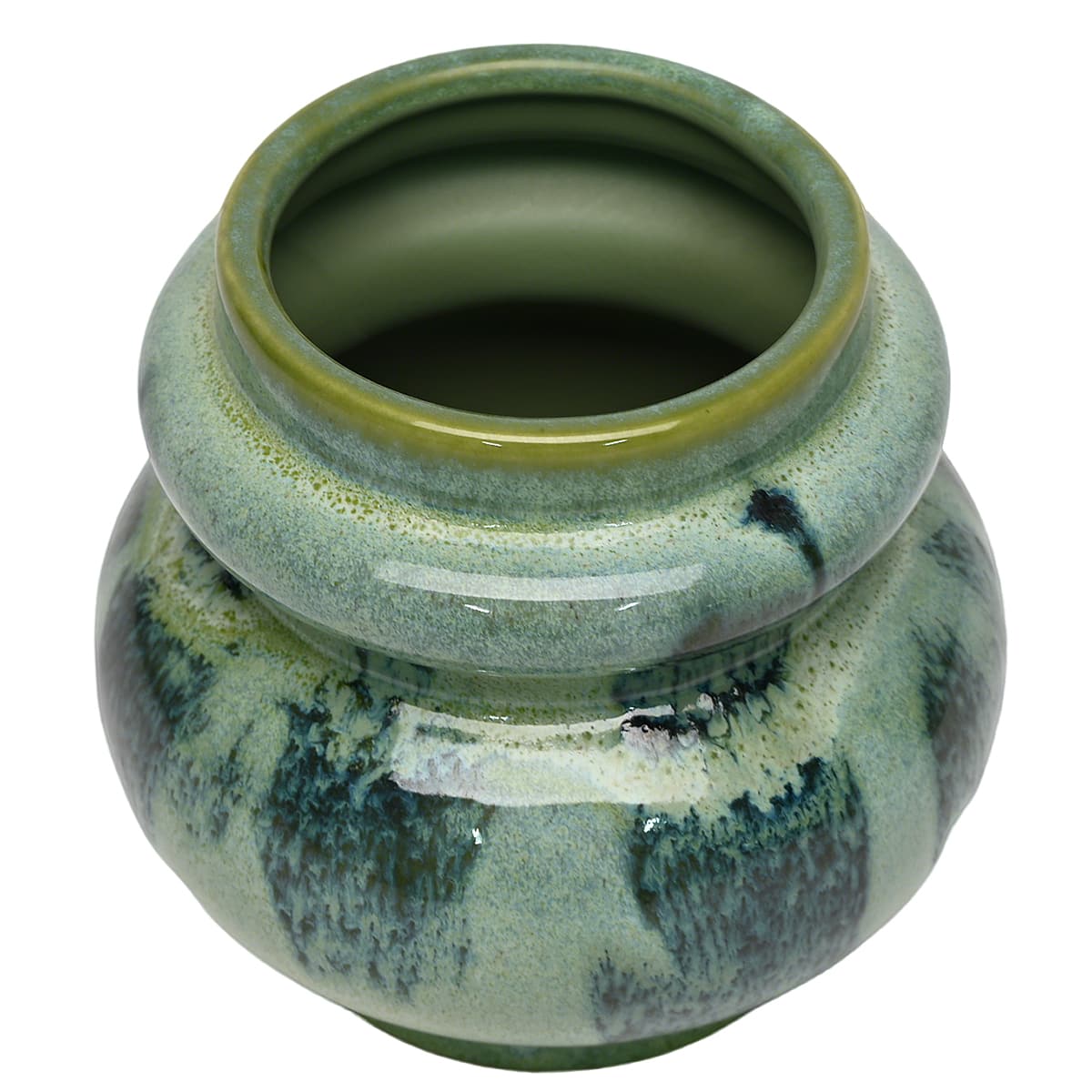6.25" Green & Blue Ceramic Pot by Ashland®
