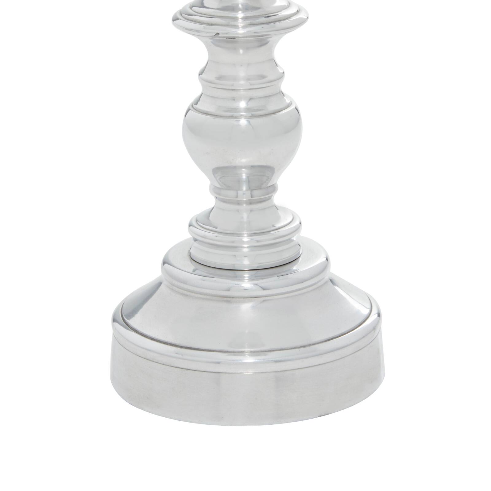 Silver Aluminum Traditional Pillar Candle Holder