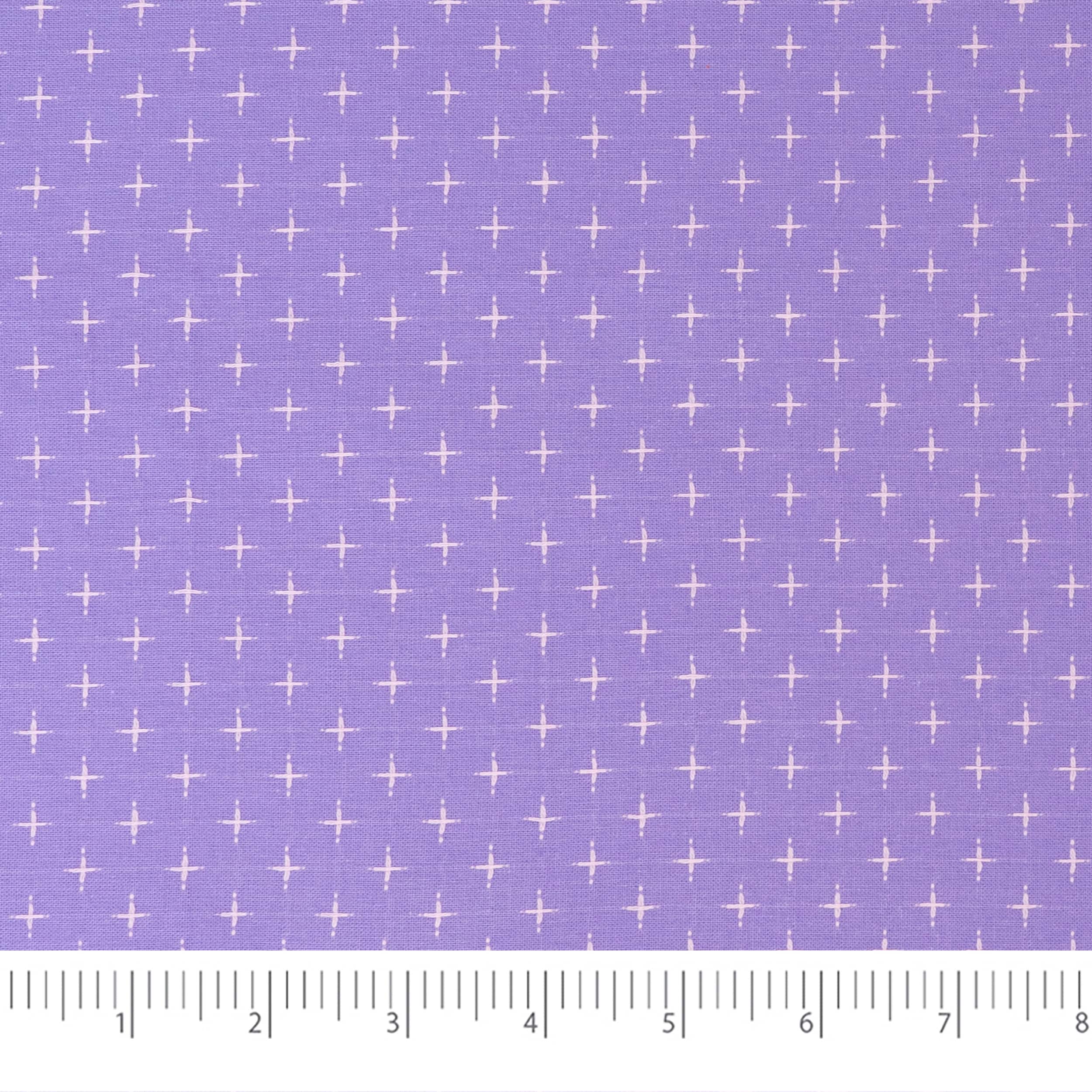 SINGER Purple Embroidery Print Ringspun Cotton Fabric