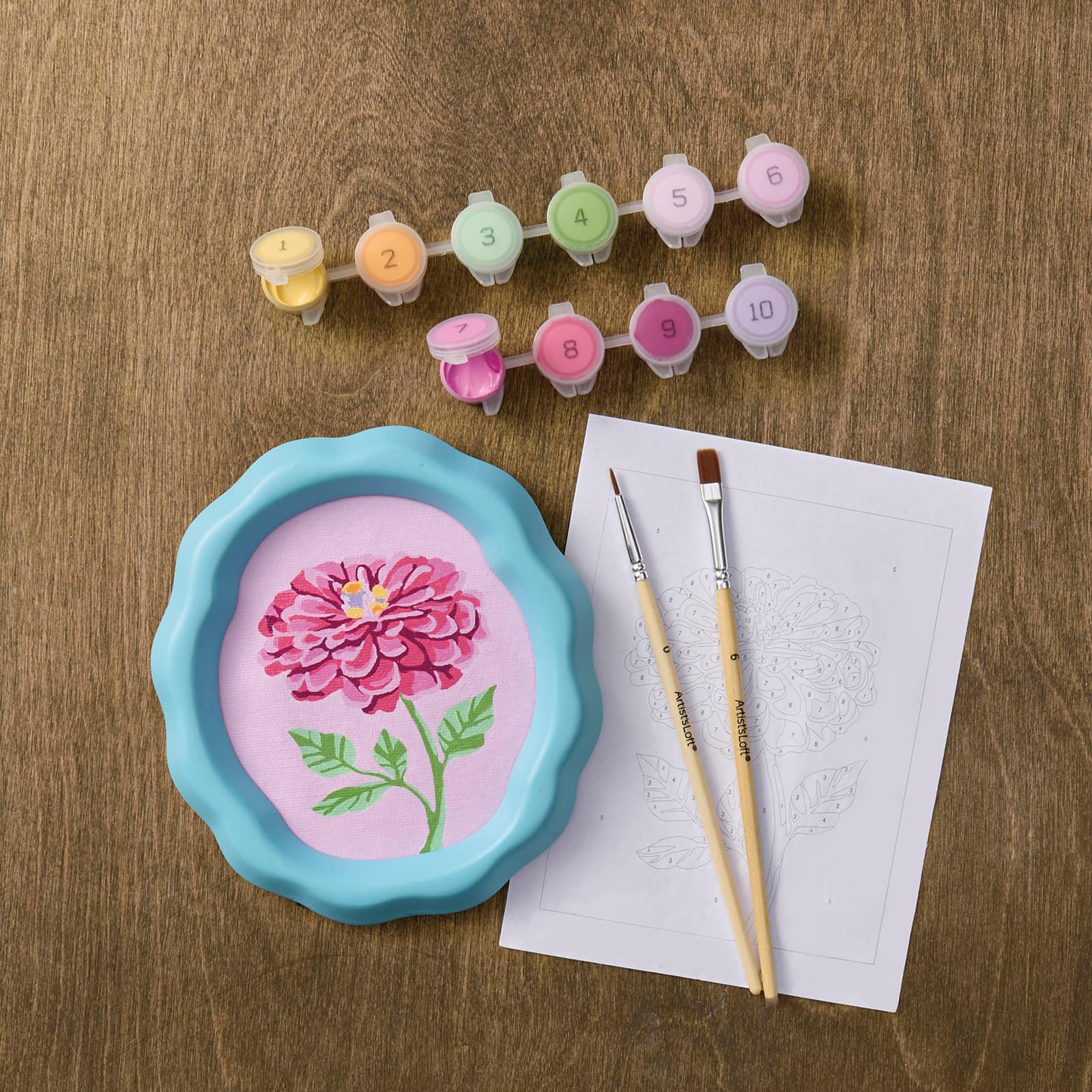 Zinnia Paint-by-Number Framed Mini KIt by Artist's Loft®