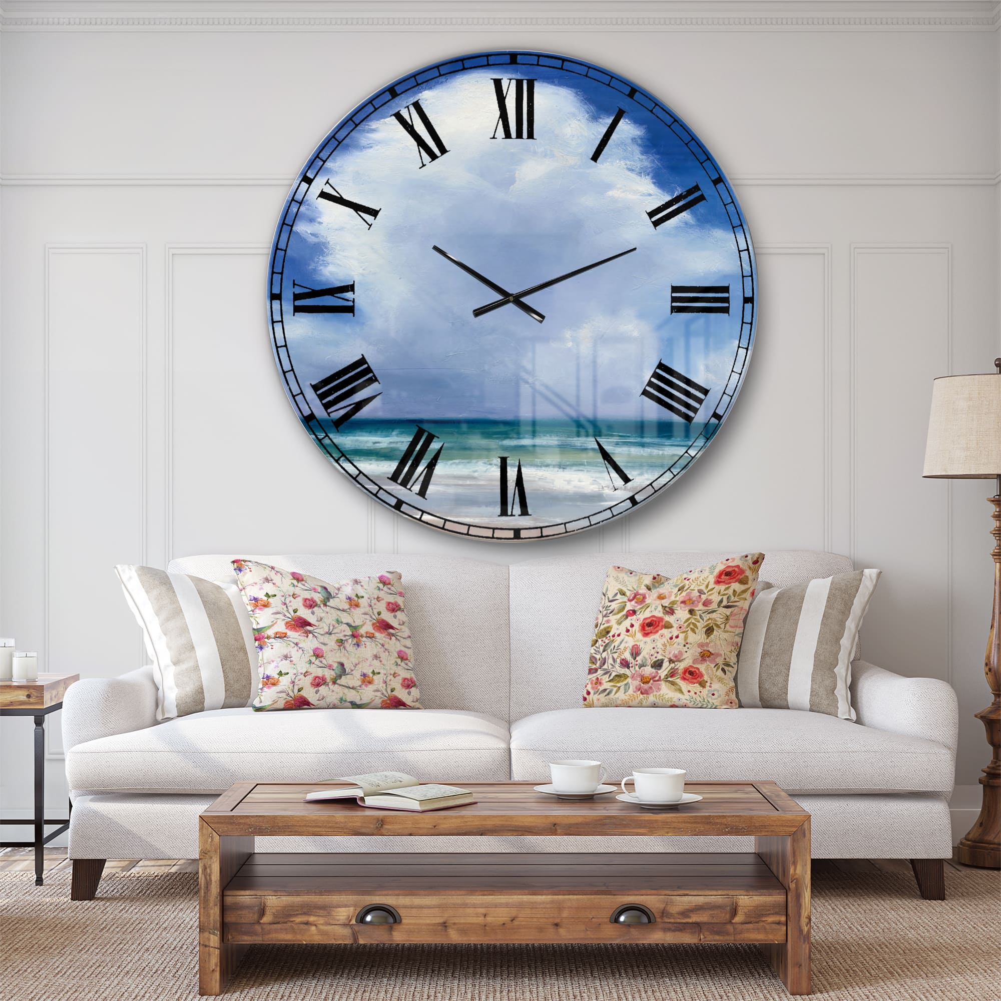 Designart Beach Clouds II Wall Clock