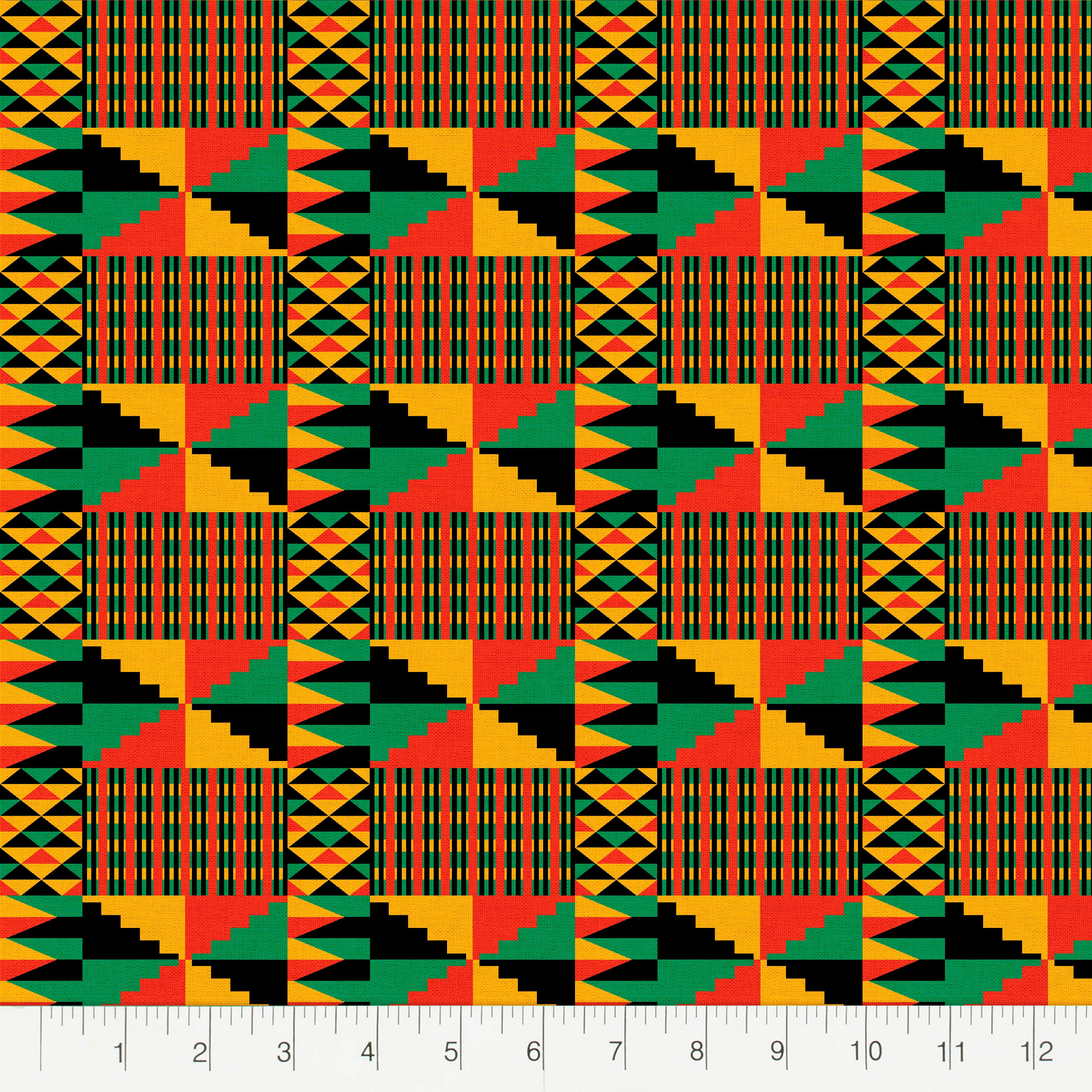 Kente Cotton Fabric Piece by Loops & Threads®