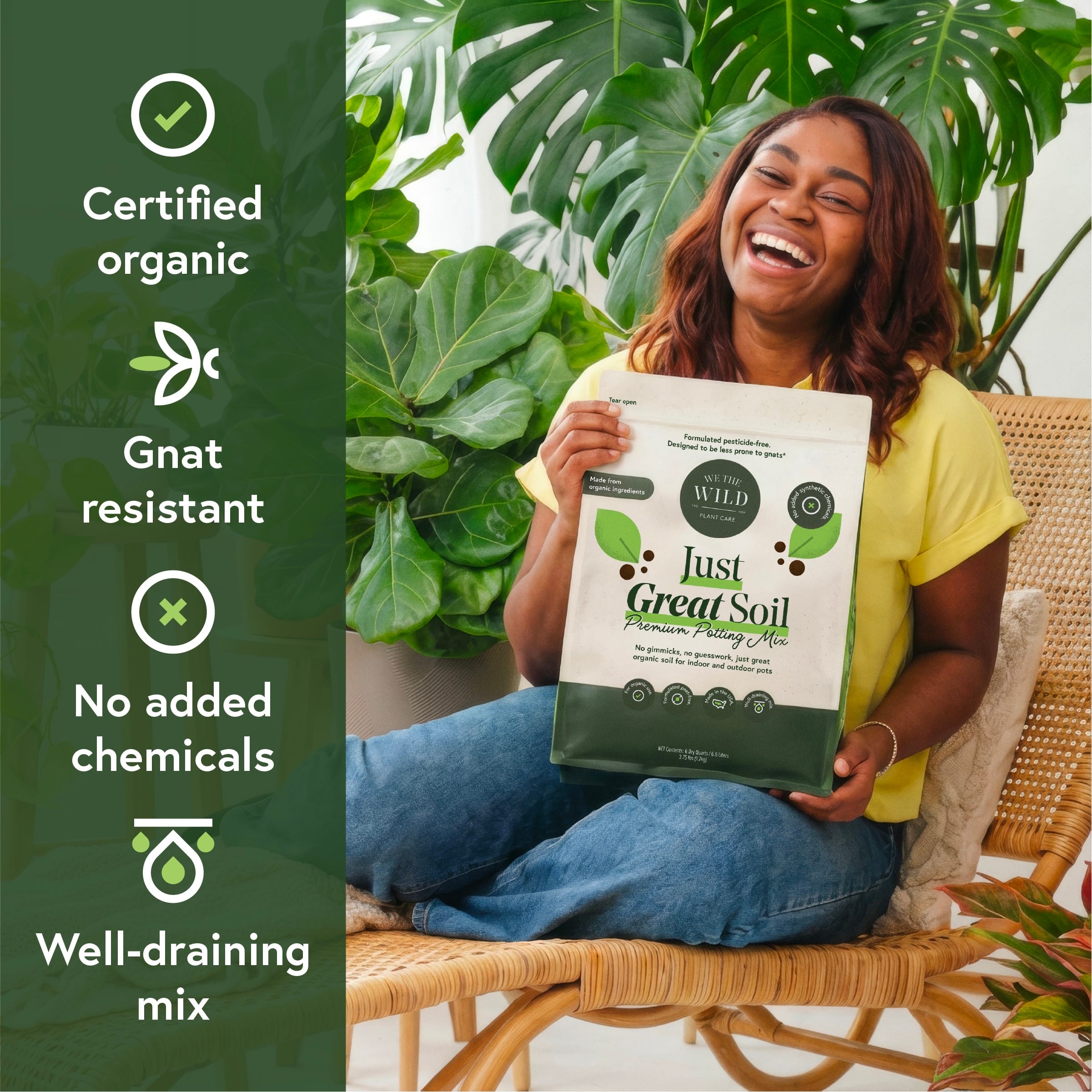 We The Wild™ 6qt. Just Great Soil Premium Organic Gnat-Resistant Potting Mix for Houseplants