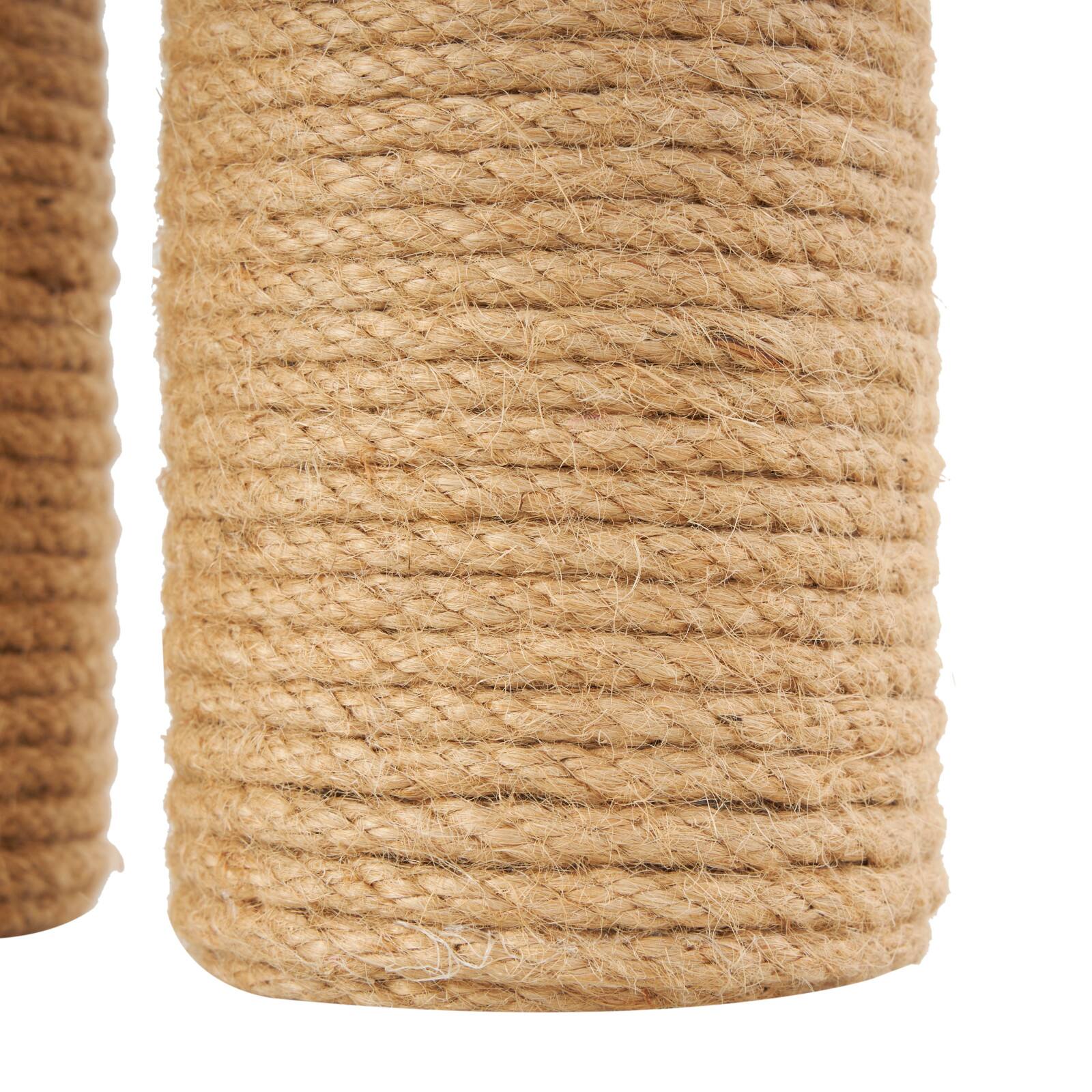 9.5" Brown Jute Buoy Coiled Rope Sculpture