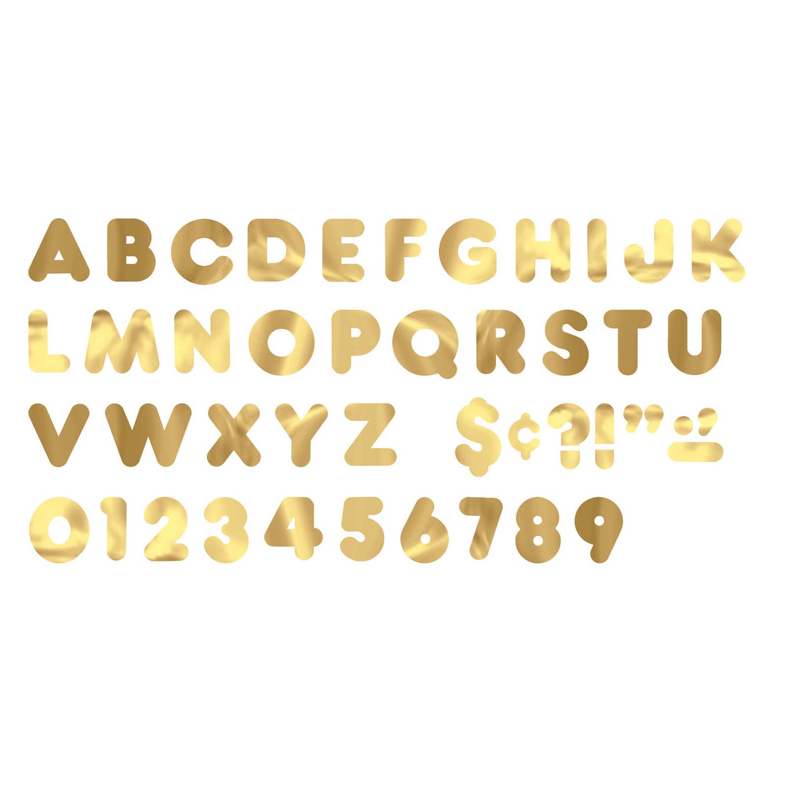 Trend Gold Metallic 4" Casual Uppercase Ready Letters®, 3 Pack