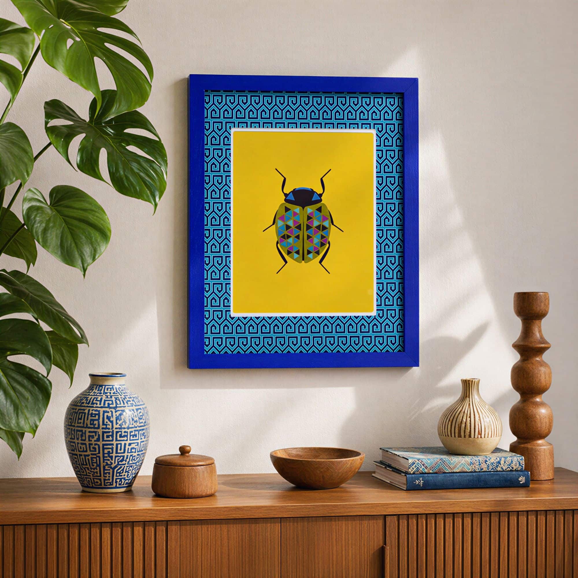 Jonathan Adler x Michaels 8" x 10" Blue Greek Key Matted Wood Wall Frame