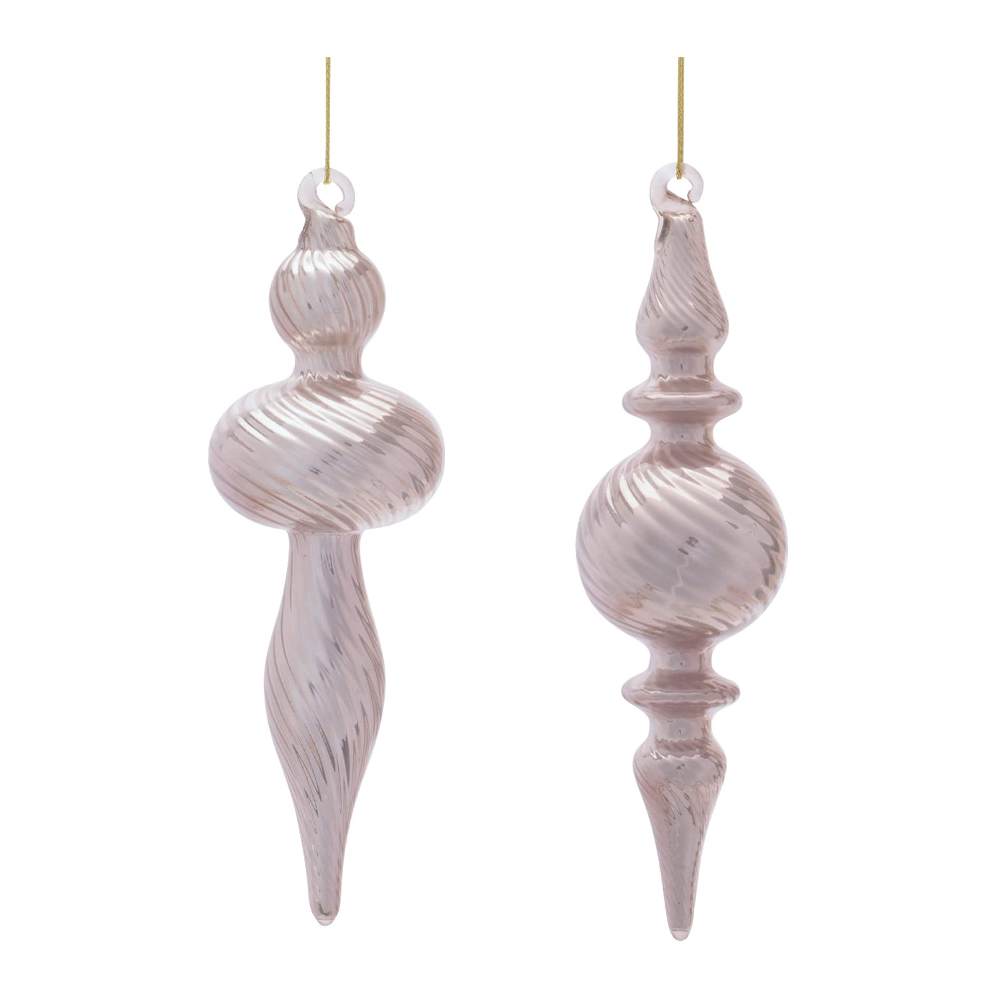 Melrose 6" Glass Finial Ornaments Set