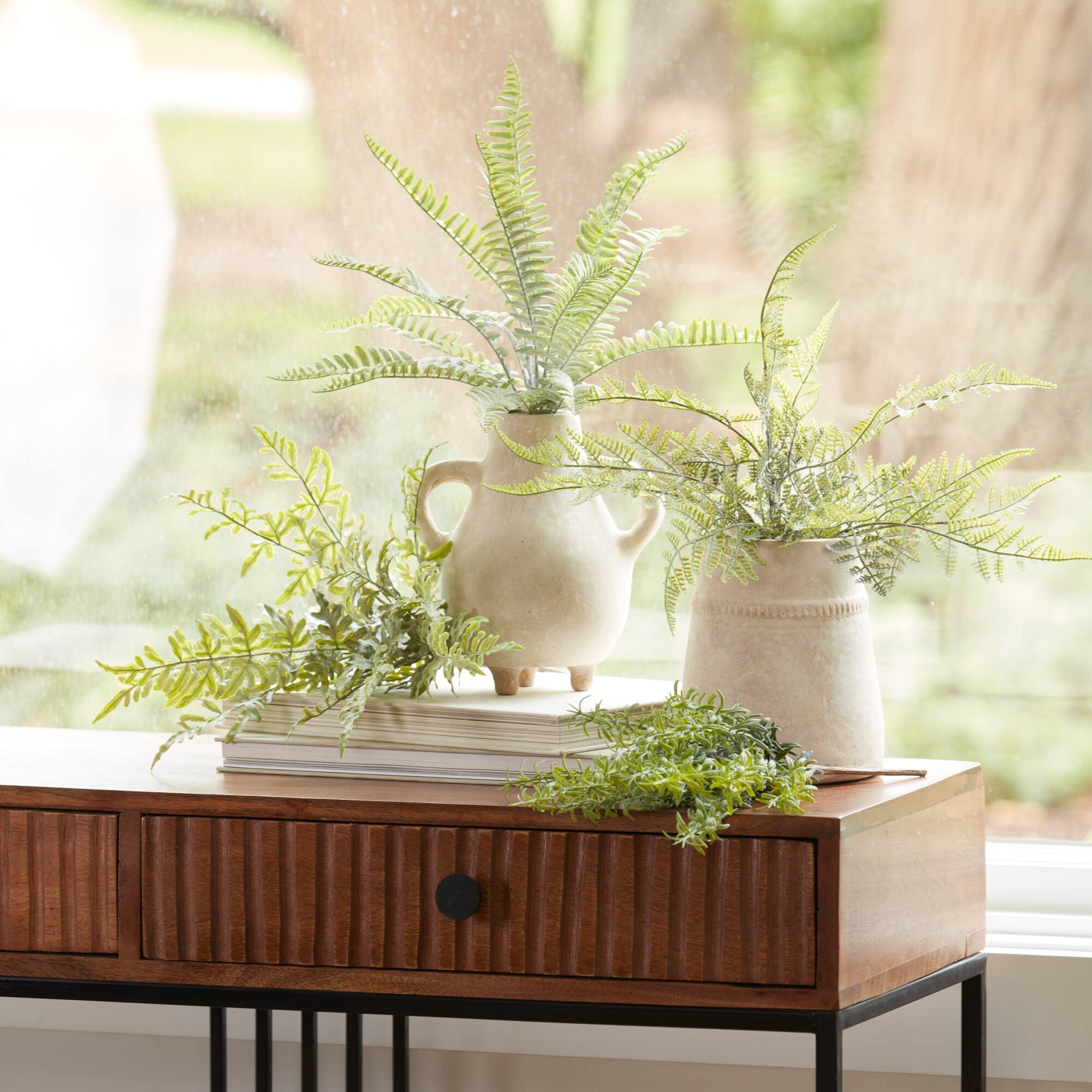 16" Assorted Fern Foliage Bush Set