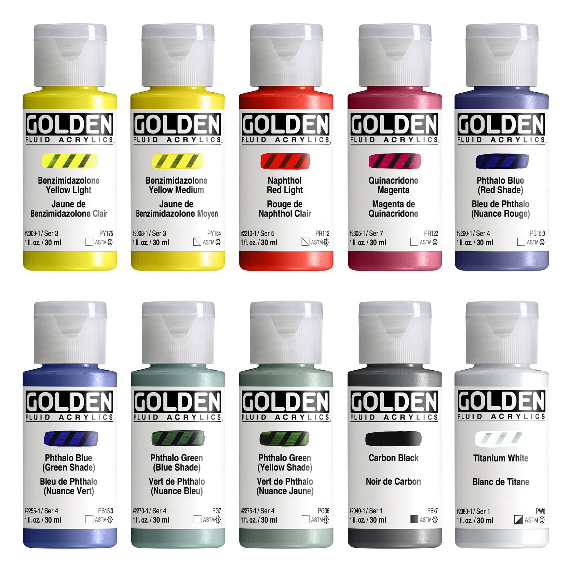 Golden® Fluid Acrylics™ 10 Color Mixing Set