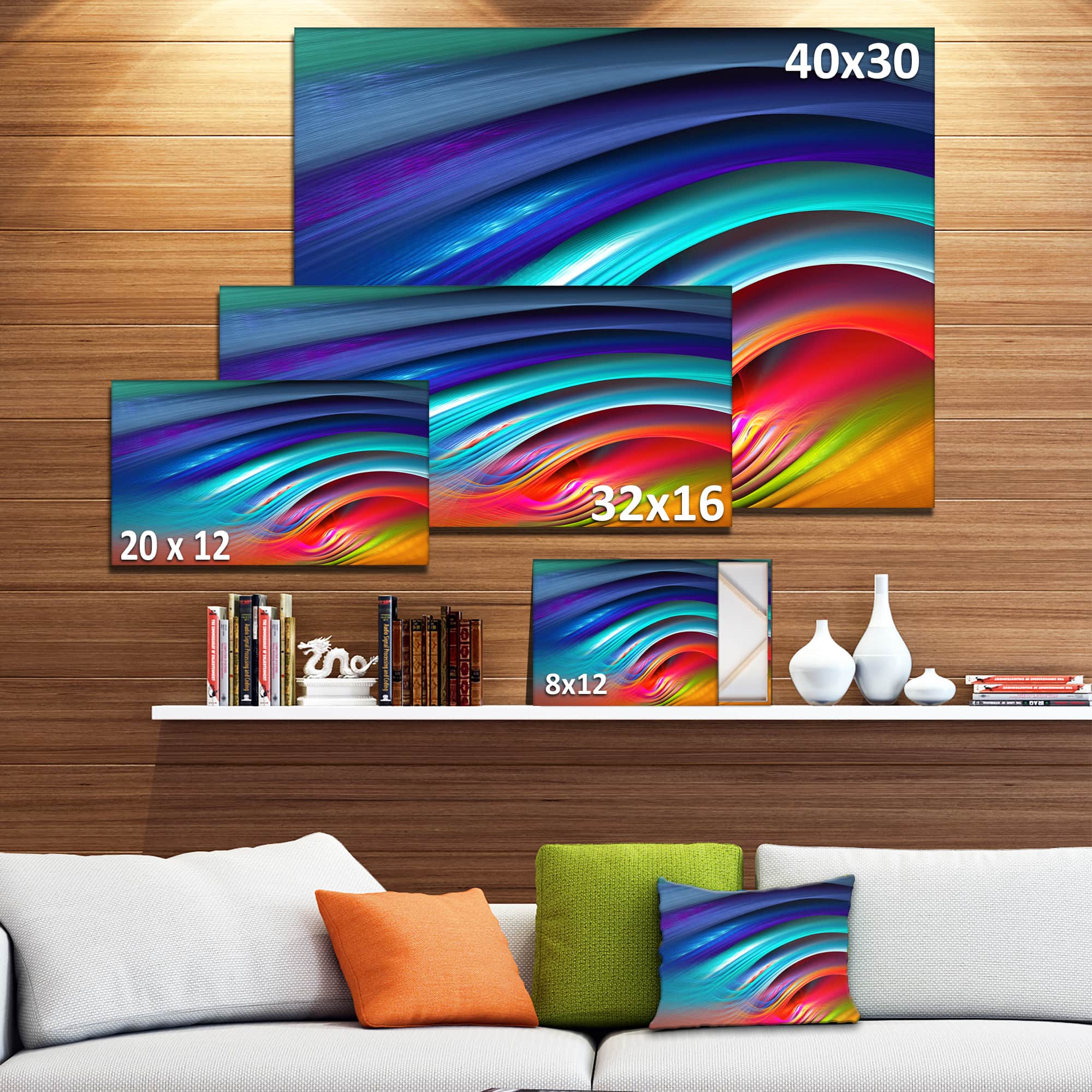 Designart - Beautiful Fractal Rainbow Waves