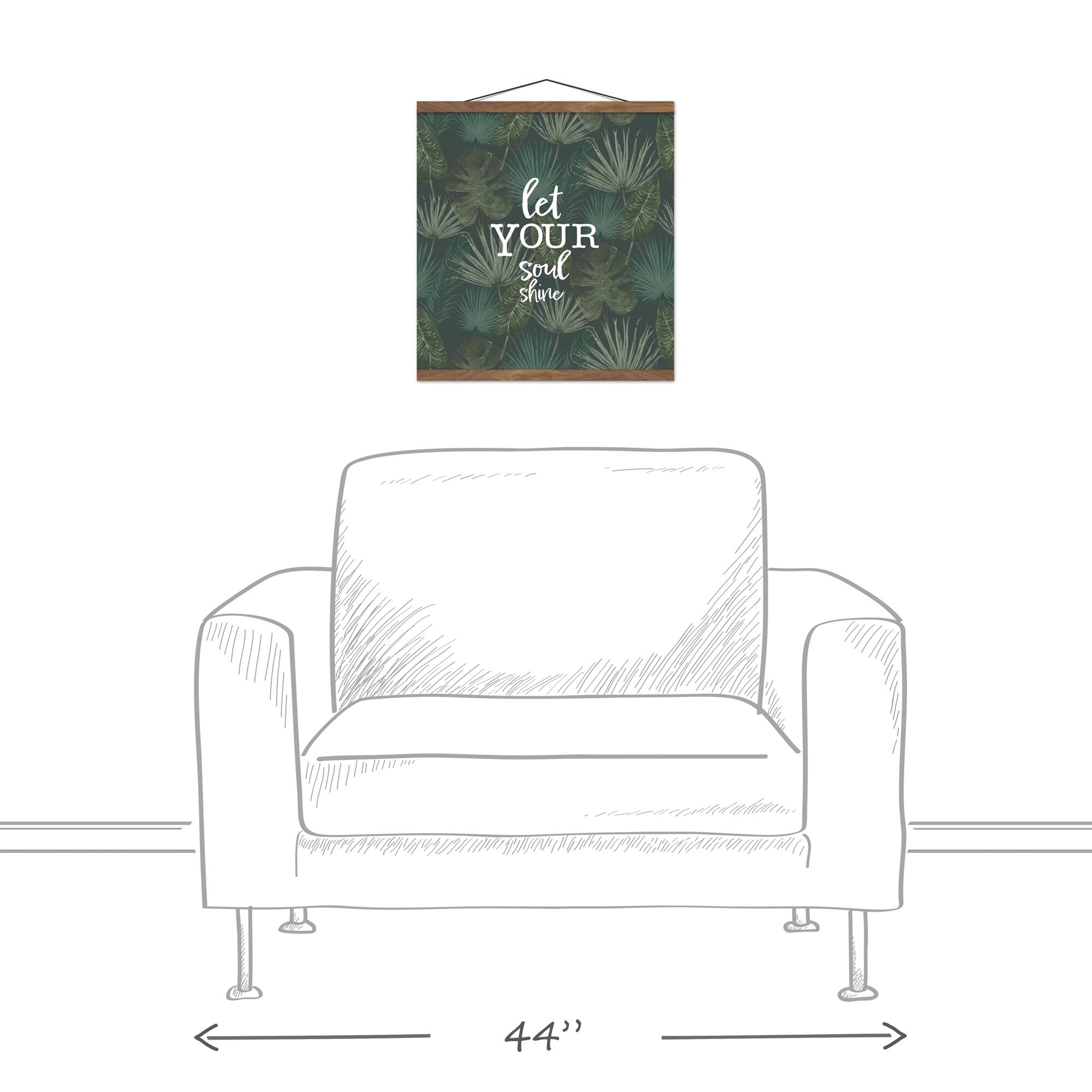 Let Your Soul Shine Tropical Palm Teak Hanging Canvas