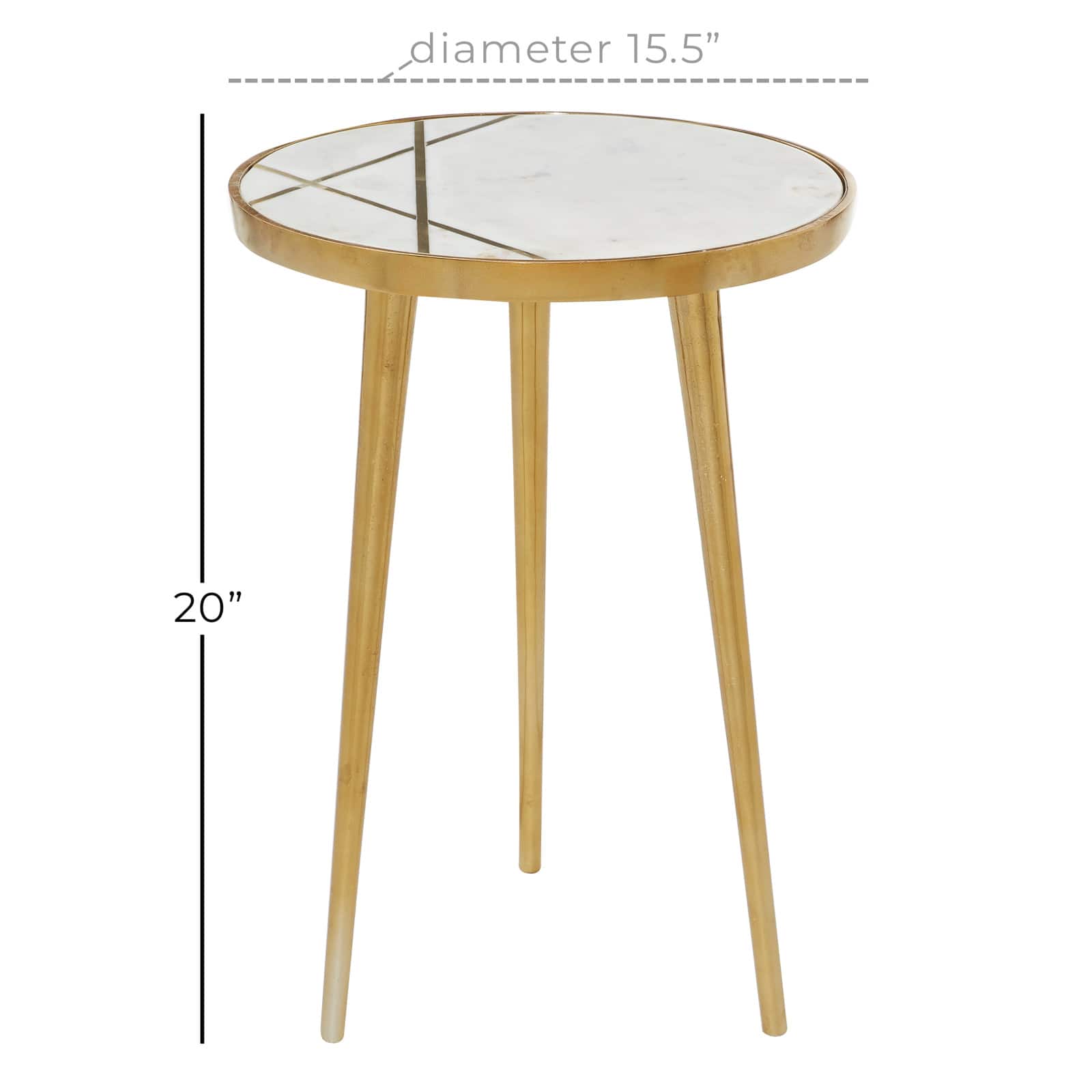 20" Gold Aluminum Modern Coffee Table