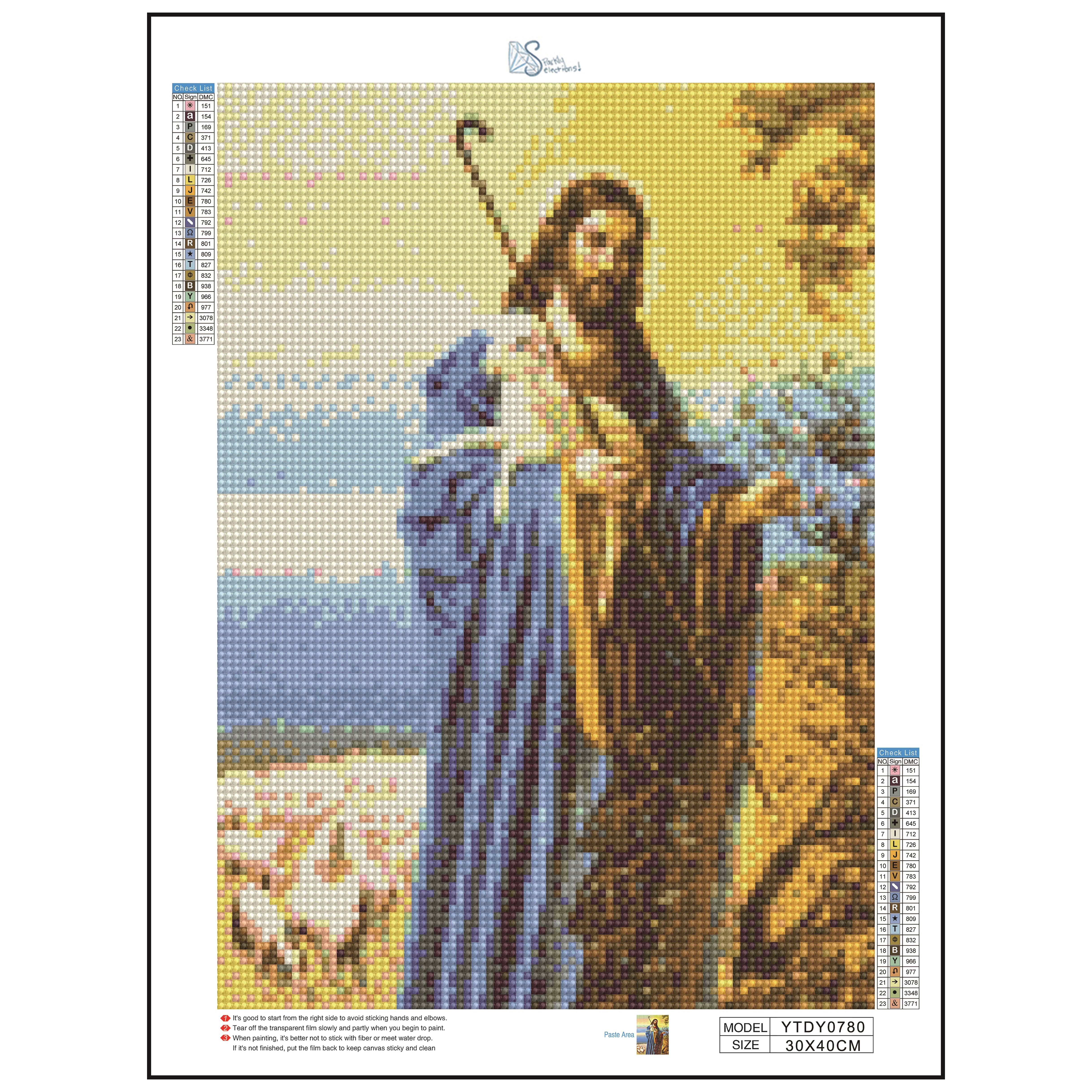 Sparkly Selections Jesus with the Lost Sheep Diamond Painting Kit, Round Diamonds