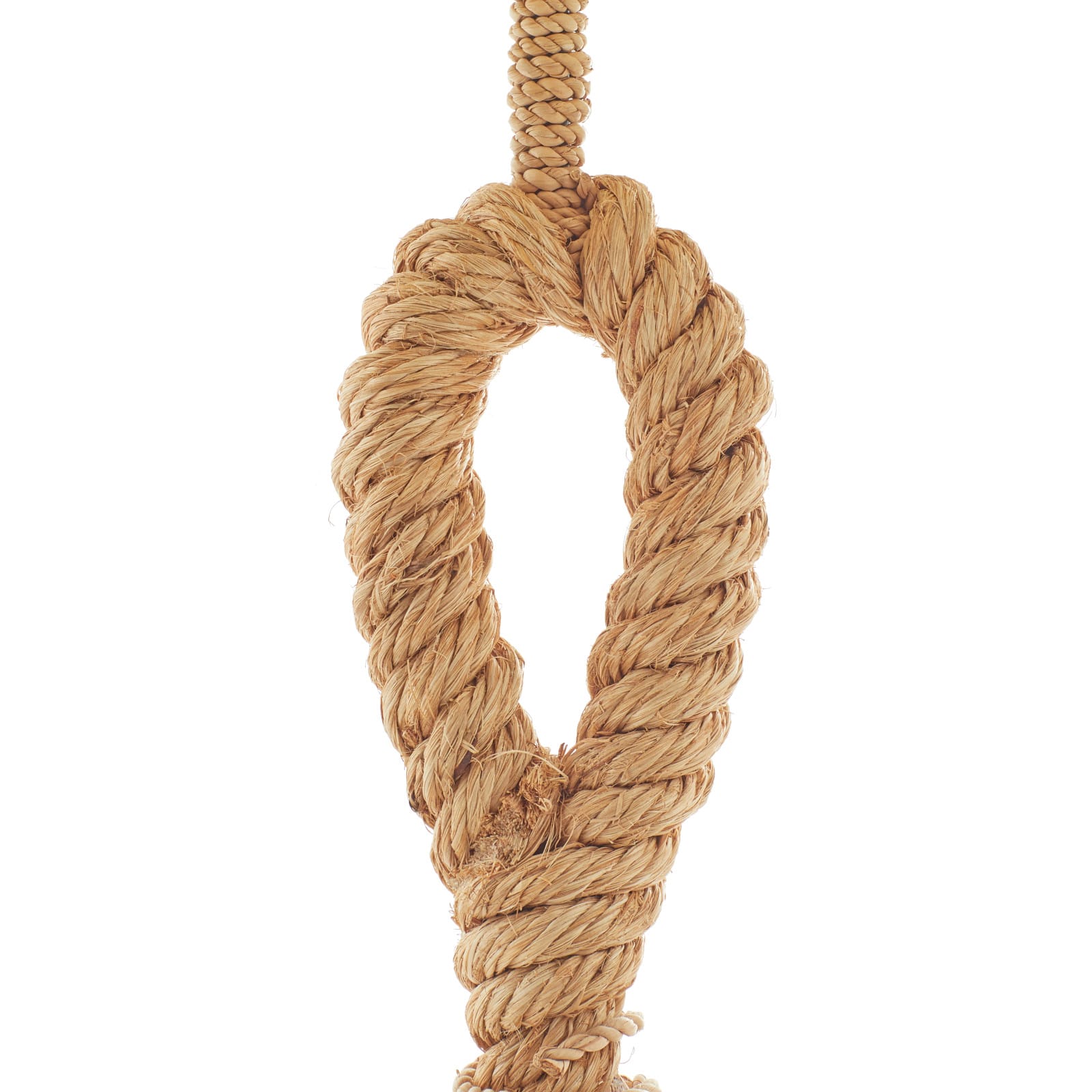 Brown Rope and Iron Rustic Table Lamp, 28" x 13" x 13"
