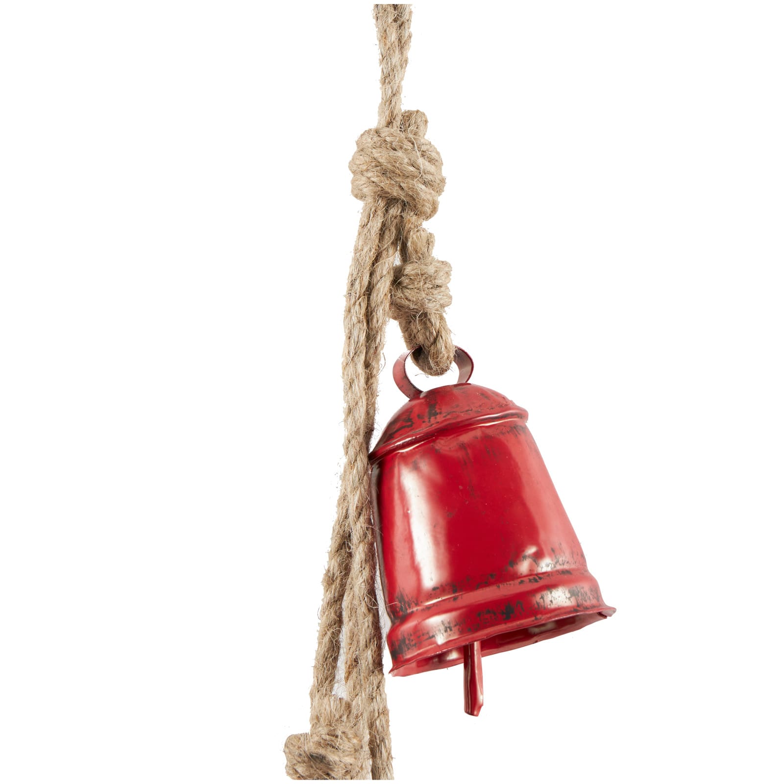 29" Metal Handmade Decorative Cow Bell with Jute Hanging Rope