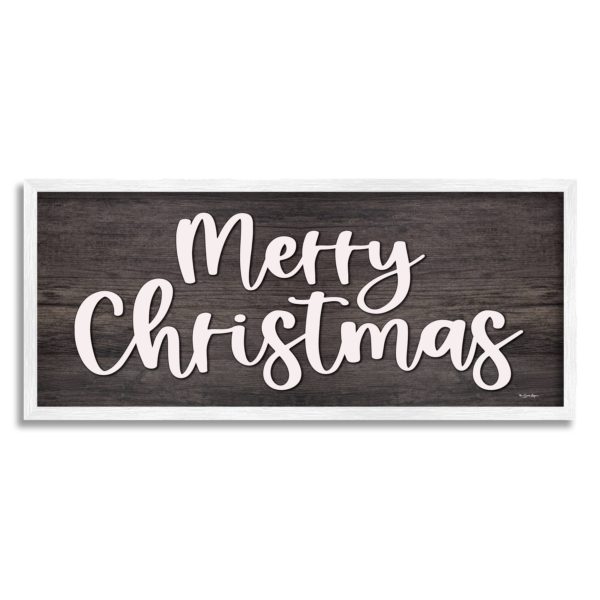 Stupell Industries Merry Christmas Farmhouse Phrase Framed Giclee Art