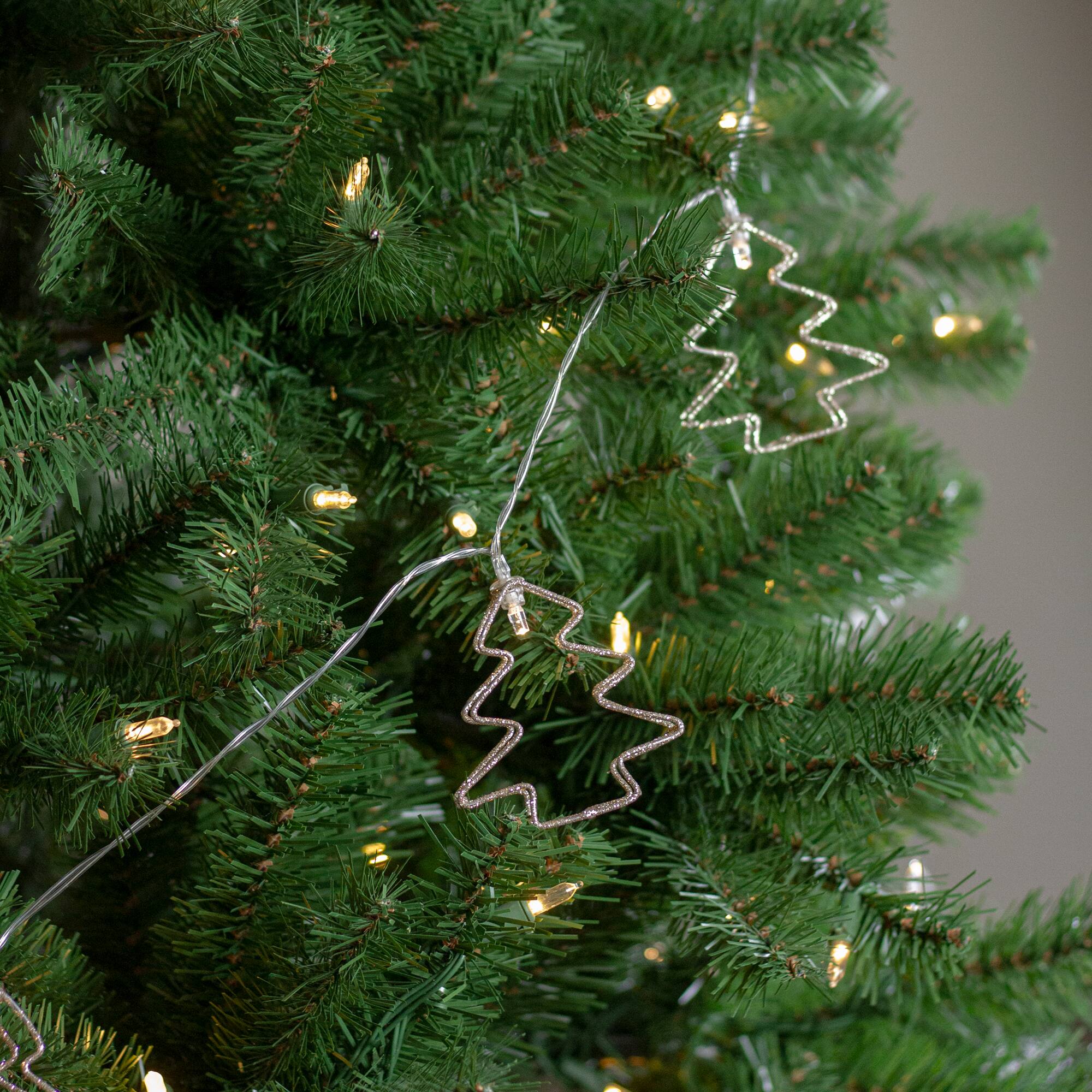 4ft. Warm White LED Gold Wire Mini Tree Christmas Garland