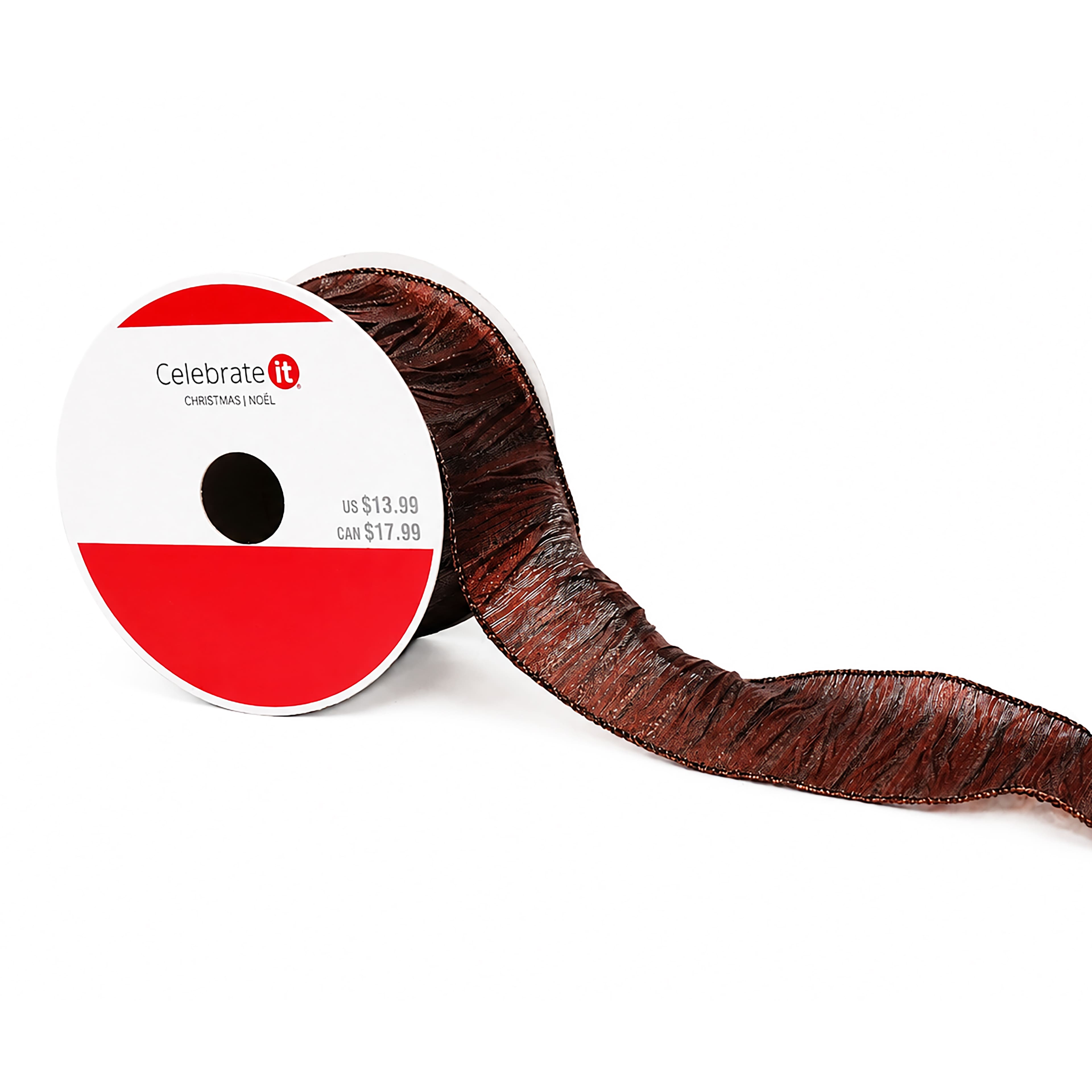 2.5" x 6.6yd. Metallic Brown Wired Crinkle Ribbon by Celebrate It®