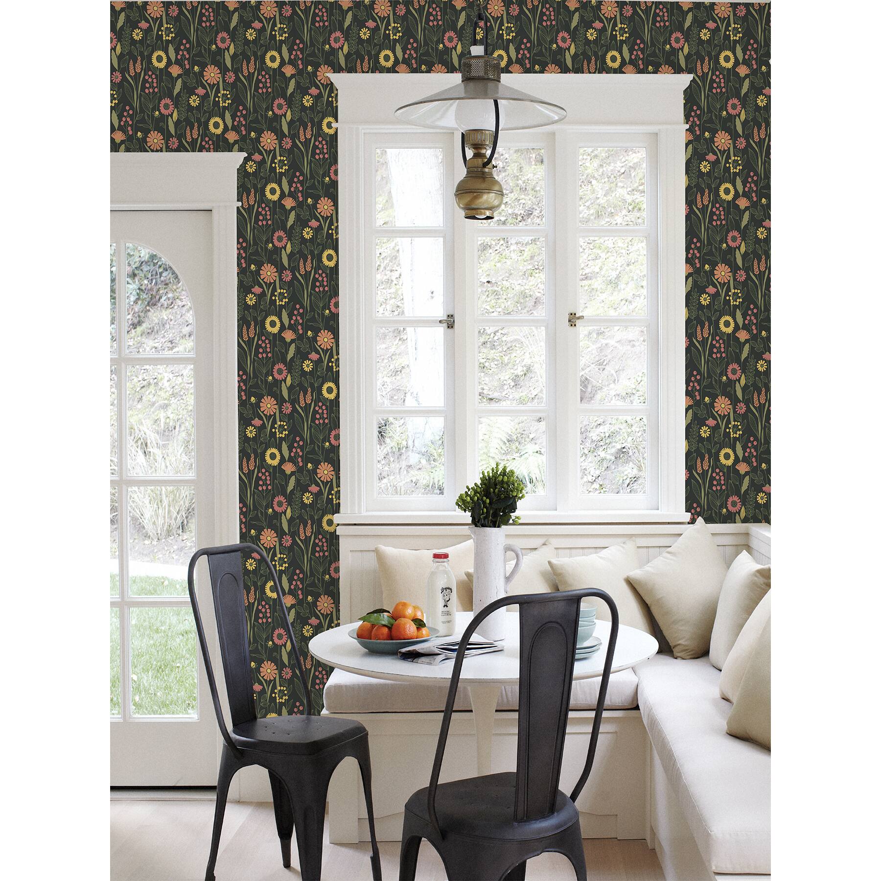 NuWallpaper Charcoal Jane Peel & Stick Wallpaper